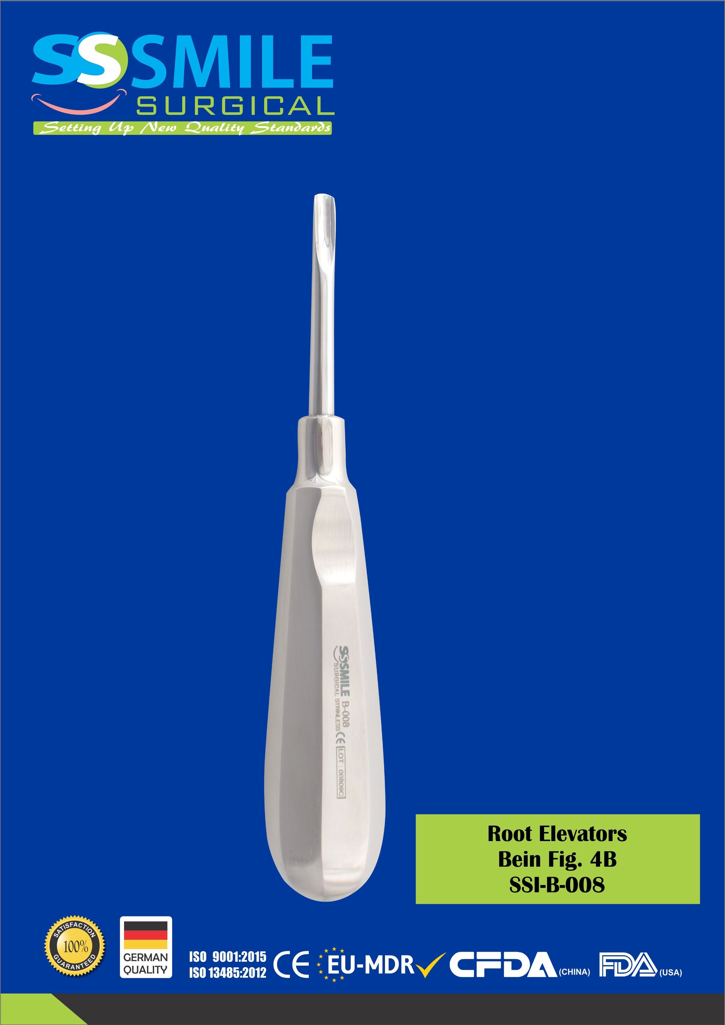 ASİDENTSMILE SURGICALSSI-B-008SMILE SURGICAL SSI-B-008 ROOT ELEVATORS BEİN (KÖK ELEVATÖRÜ) FİGÜR 4B