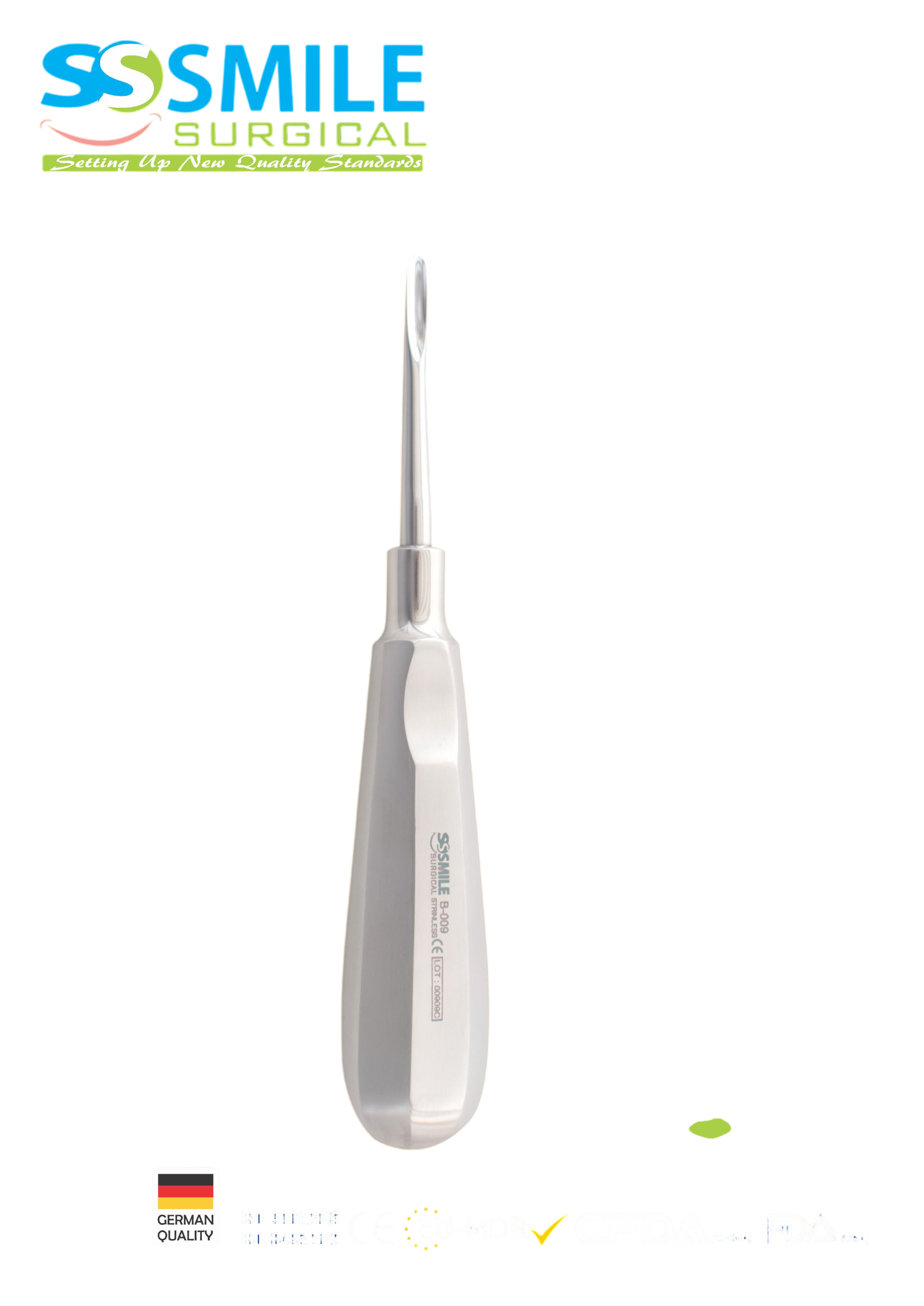 ASİDENTSMILE SURGICALSSI-B-009SMILE SURGICAL SSI-B-009 ROOT ELEVATORS WHİTE (KÖK ELEVATÖRÜ)