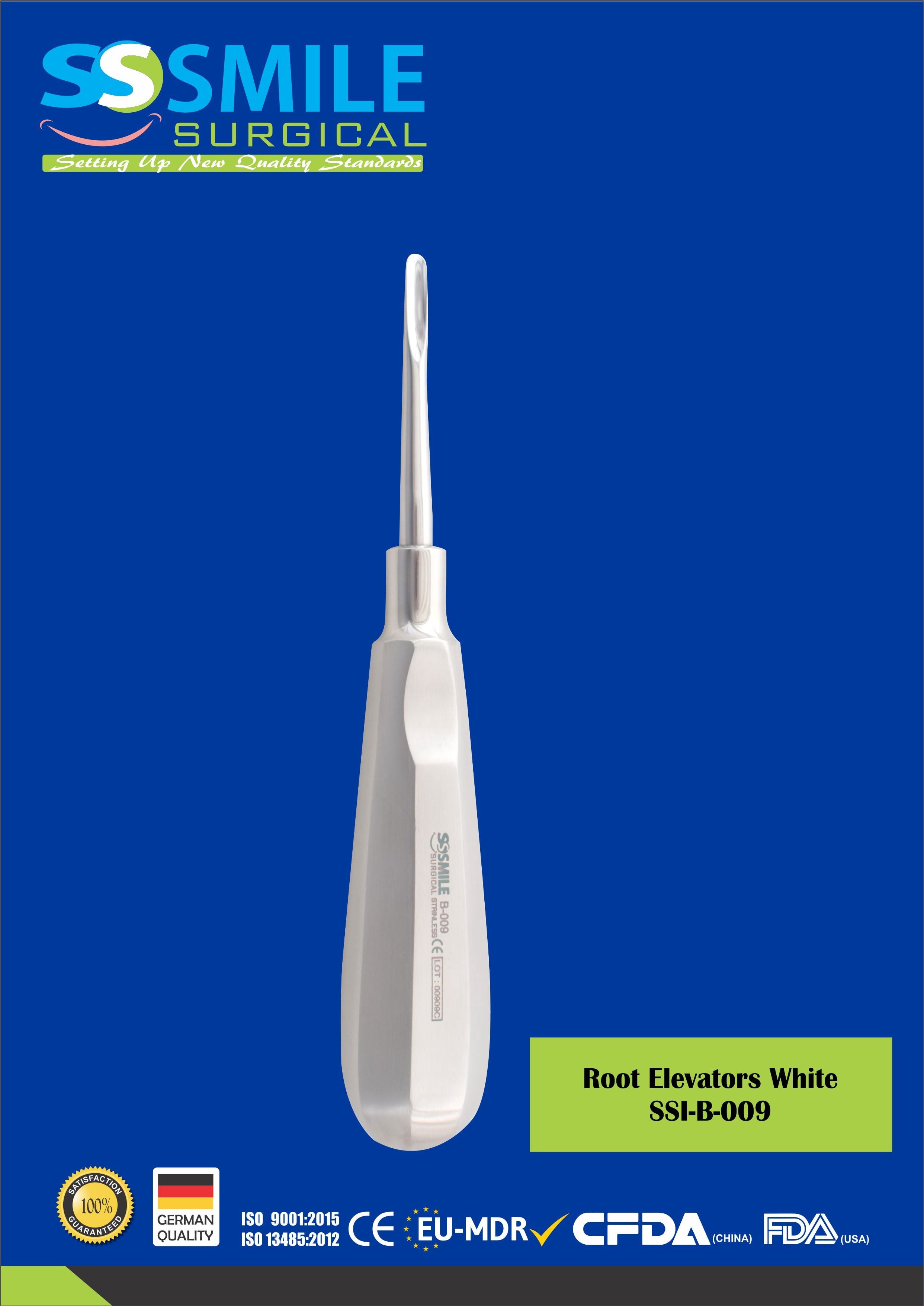 ASİDENTSMILE SURGICALSSI-B-009SMILE SURGICAL SSI-B-009 ROOT ELEVATORS WHİTE (KÖK ELEVATÖRÜ)