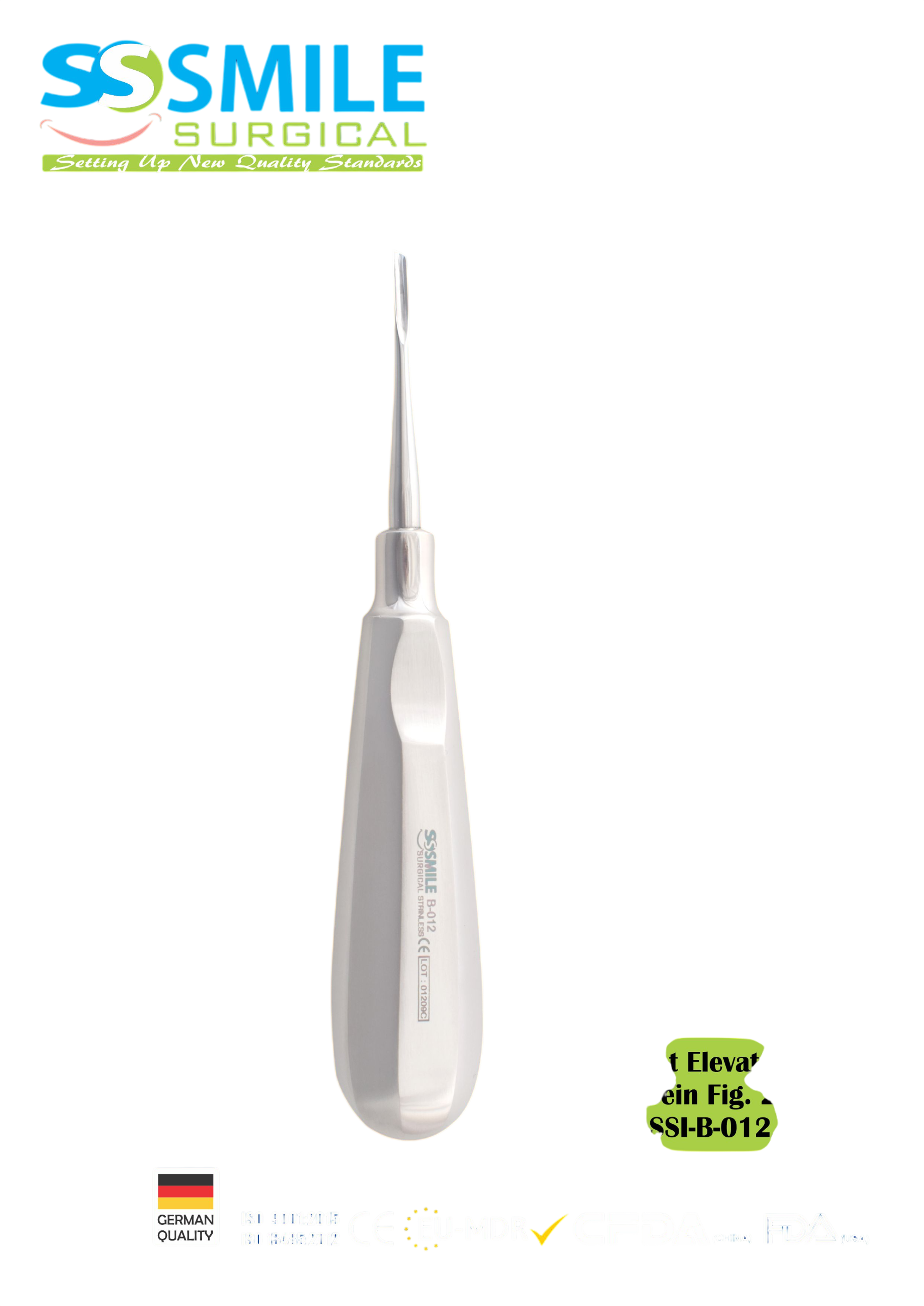 ASİDENTSMILE SURGICALSSI-B-012SMILE SURGICAL SSI-B-012 ROOT ELEVATORS BEİN (KÖK ELEVATÖRÜ) FİGÜR 2