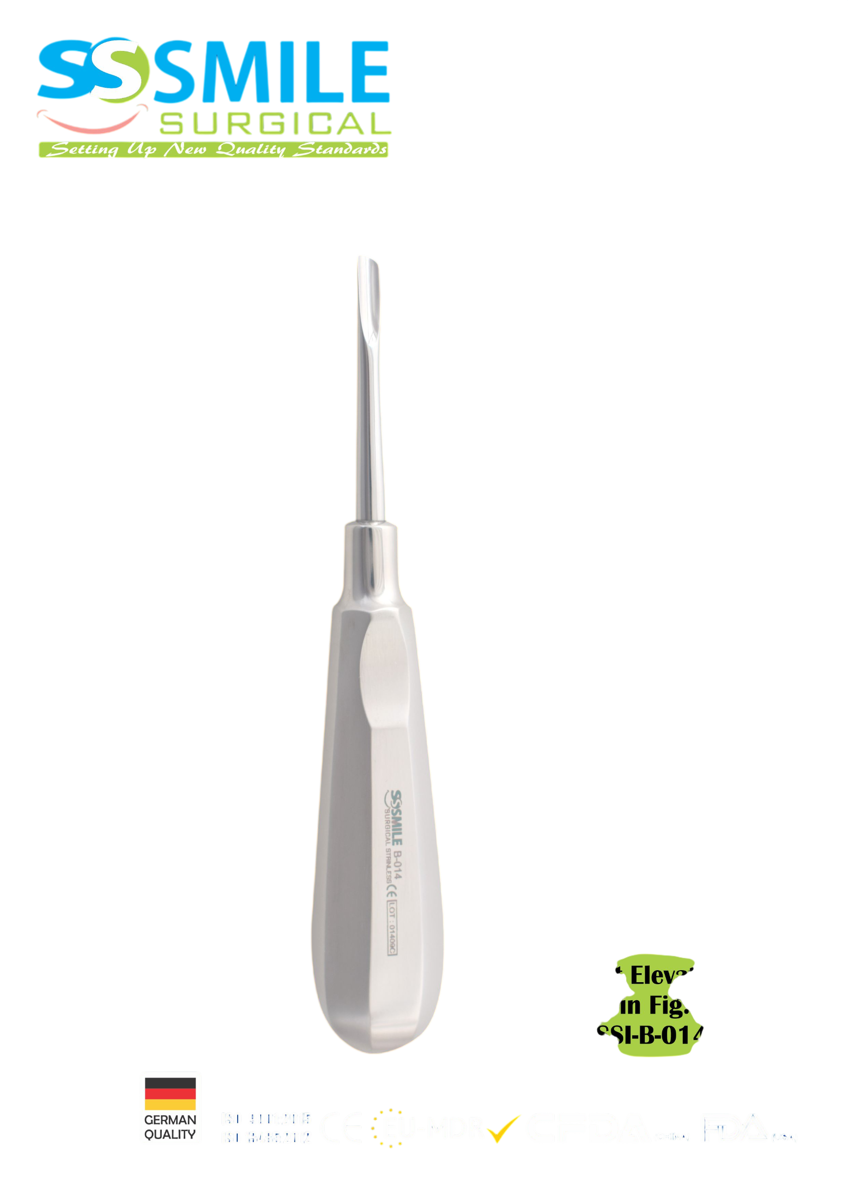 ASİDENTSMILE SURGICALSSI-B-014SMILE SURGICAL SSI-B-014 ROOT ELEVATORS BEİN (KÖK ELEVATÖRÜ) FİGÜR 4