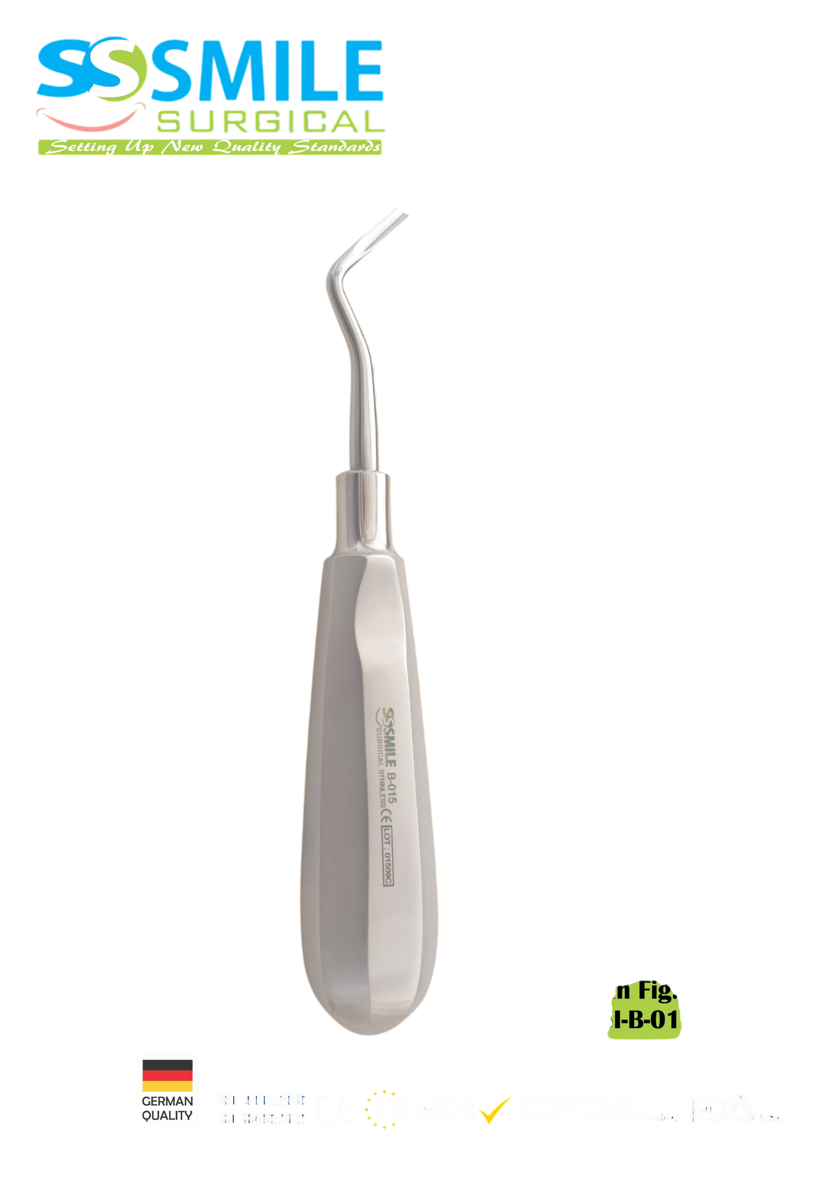 ASİDENTSMILE SURGICALSSI-B-015SMILE SURGICAL SSI-B-015 ROOT ELEVATORS BEİN (KÖK ELEVATÖRÜ) FİGÜR 1
