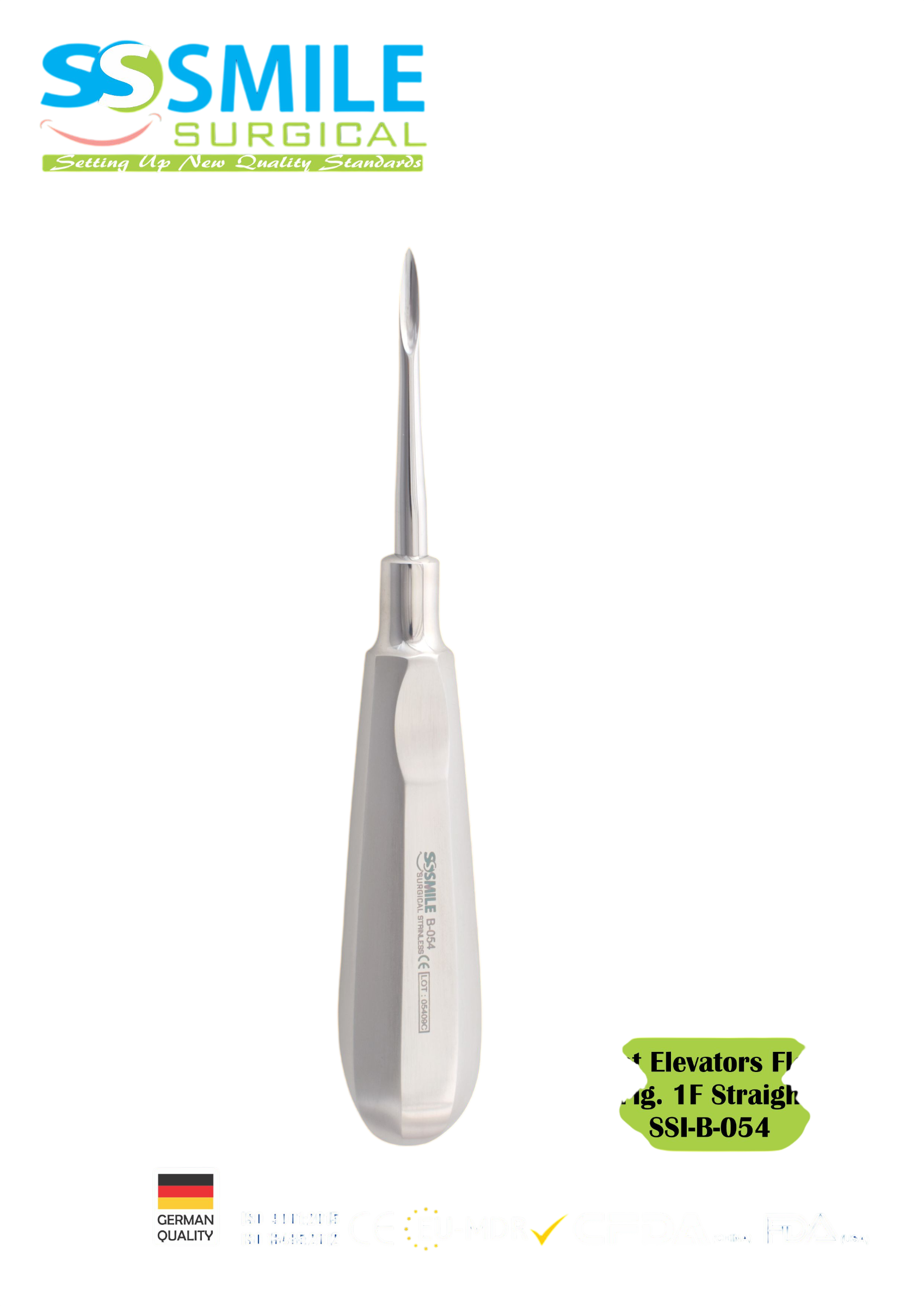 ASİDENTSMILE SURGICALSSI-B-054SMILE SURGICAL SSI-B-054 ROOT ELEVATORS FLOHR STRAİGHT (KÖK ELEVATÖRÜ DÜZ) FİGÜR 1F