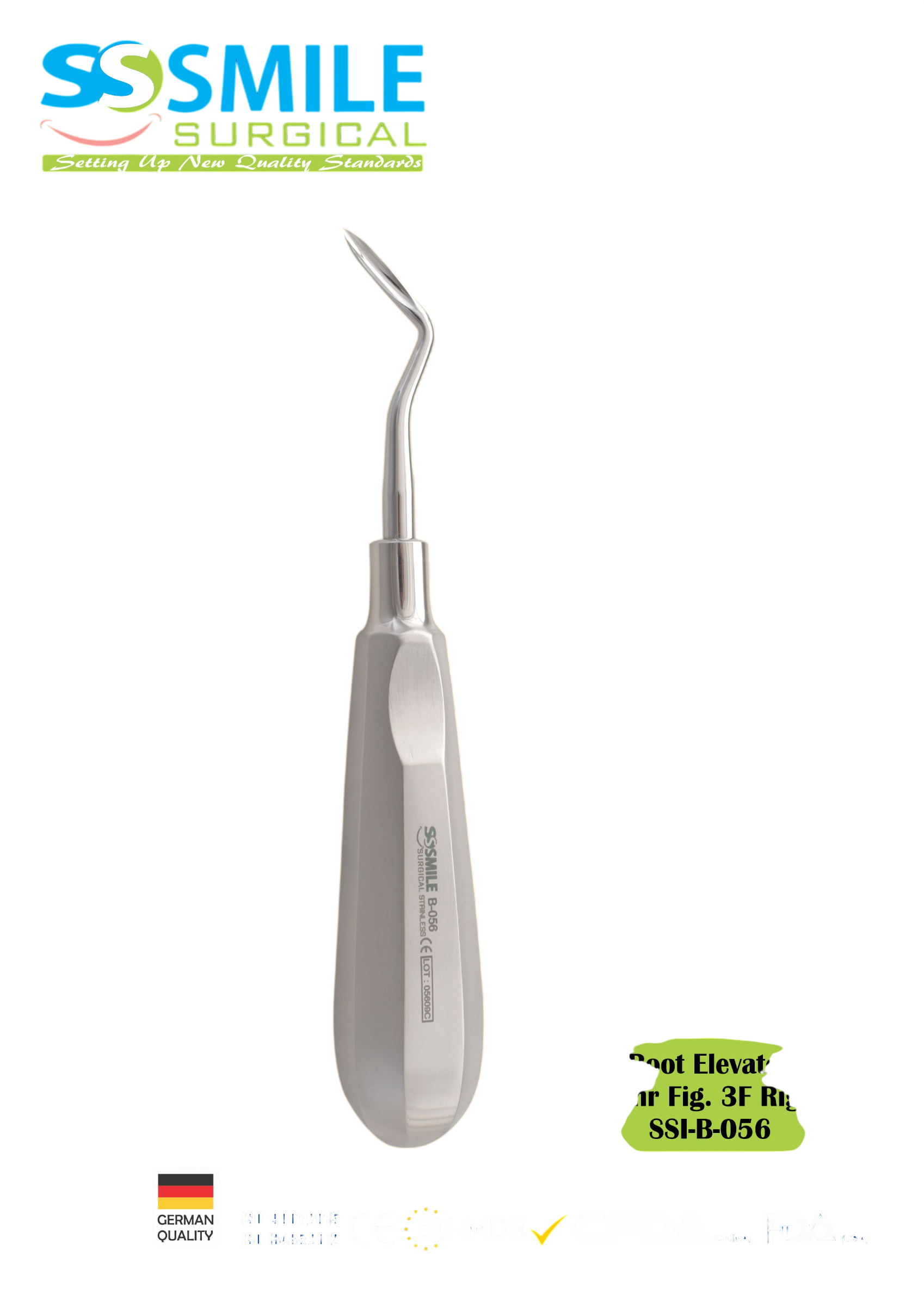 ASİDENTSMILE SURGICALSSI-B-056SMILE SURGICAL SSI-B-056 ROOT ELEVATORS FLOHR RİGHT (KÖK ELEVATÖRÜ SAĞ) FİGÜR 3F