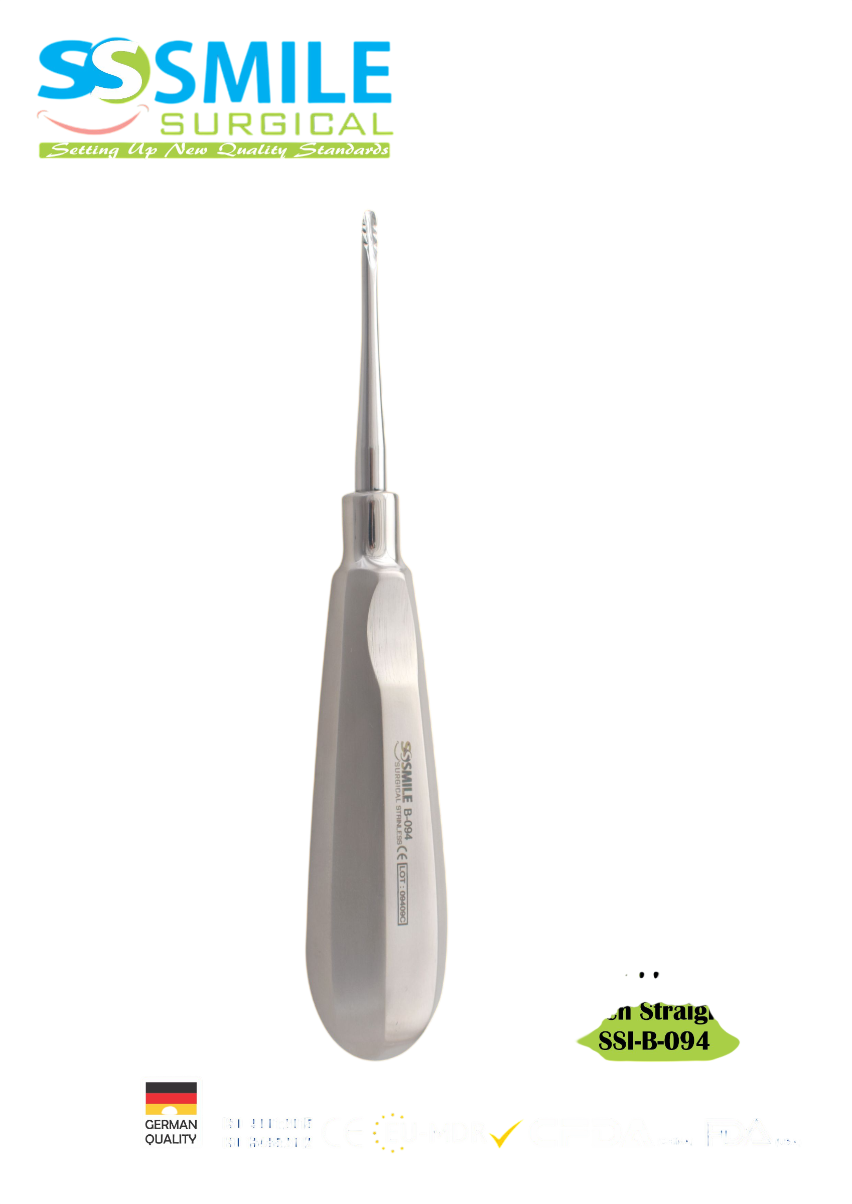 ASİDENTSMILE SURGICALSSI-B-094SMILE SURGICAL SSI-B-094 ROOT ELEVATOR LİNDO-LEVİEN STRAİGHT (KÖK ELEVATÖRÜ DÜZ TIRTIKLI) FİGÜR 35
