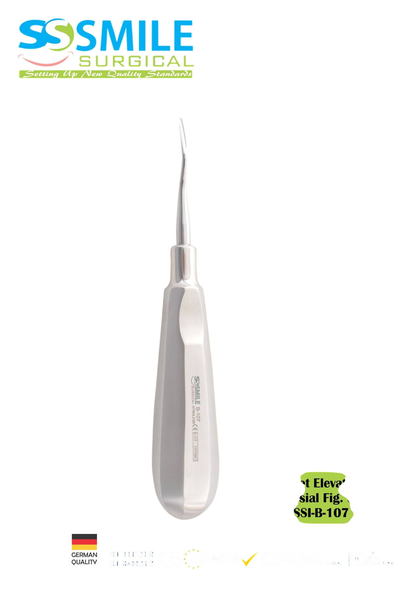ASİDENTSMILE SURGICALSSI-B-107SMILE SURGICAL SSI-B-107 ROOT ELEVATOR MESİAL (KÖK ELEVATÖRÜ AÇILI) FİGÜR 33