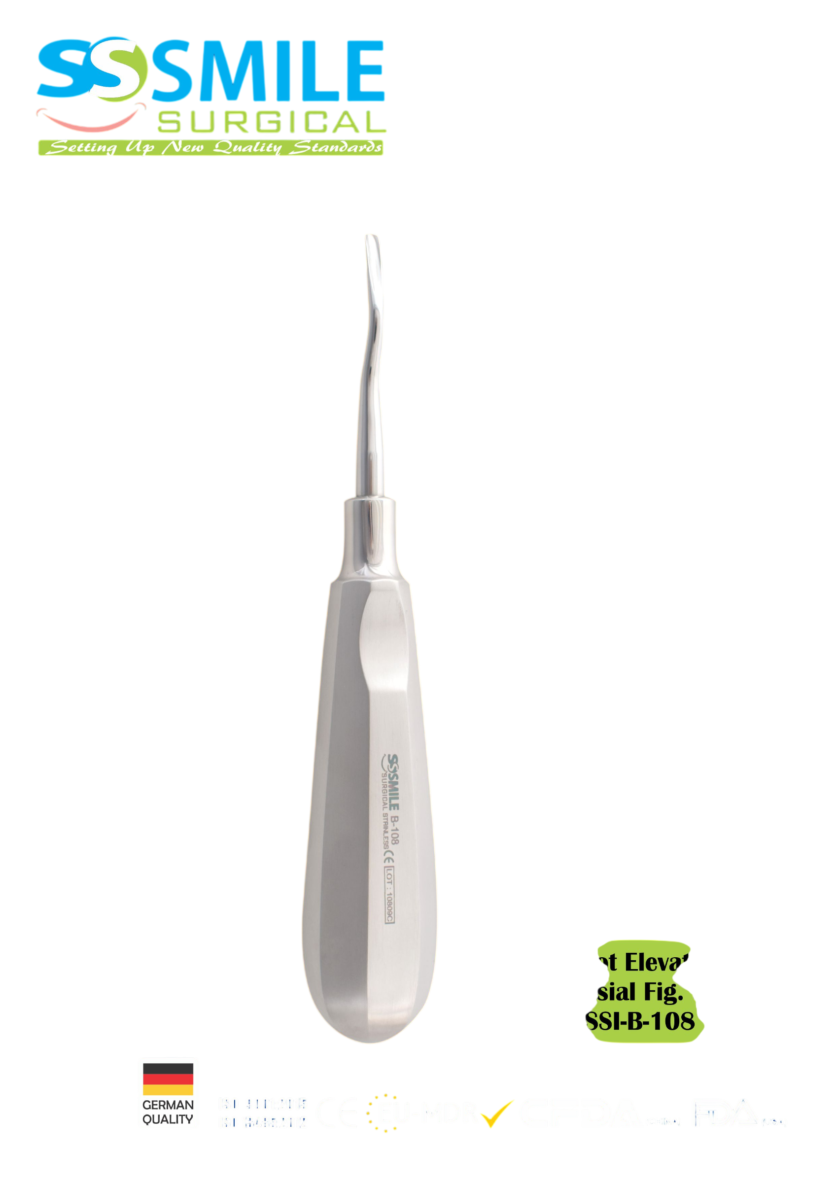ASİDENTSMILE SURGICALSSI-B-108SMILE SURGICAL SSI-B-108 ROOT ELEVATOR MESİAL (KÖK ELEVATÖRÜ AÇILI) FİGÜR 34