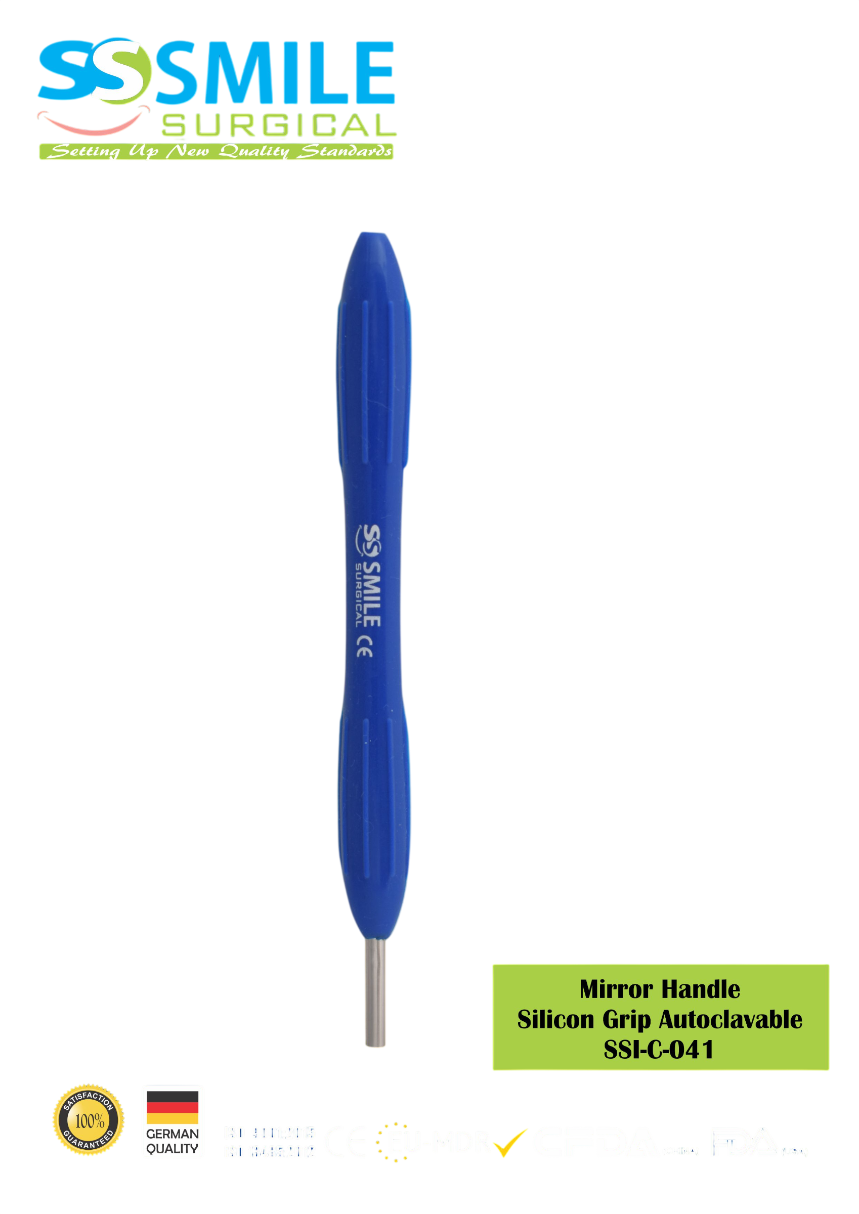 ASİDENTSMILE SURGICALSSI-C-041SMILE SURGICAL SSI-C-041 MİRROR HANDLE SİLİCON GRİP AUTOCLAVABLE