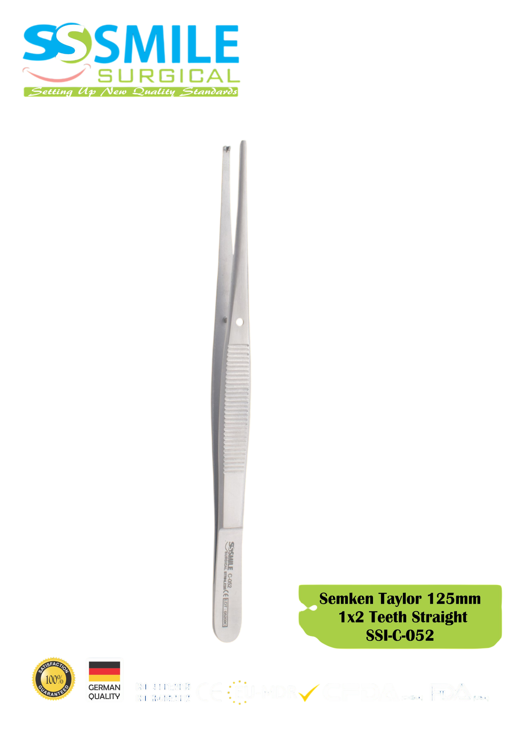 ASİDENTSMILE SURGICALSSI-C-052SMILE SURGICAL SSI-C-052 SEMKEN TAYLOR STRAİGHT (PRESEL, DÜZ) (1X2 DİŞLİ) 125MM