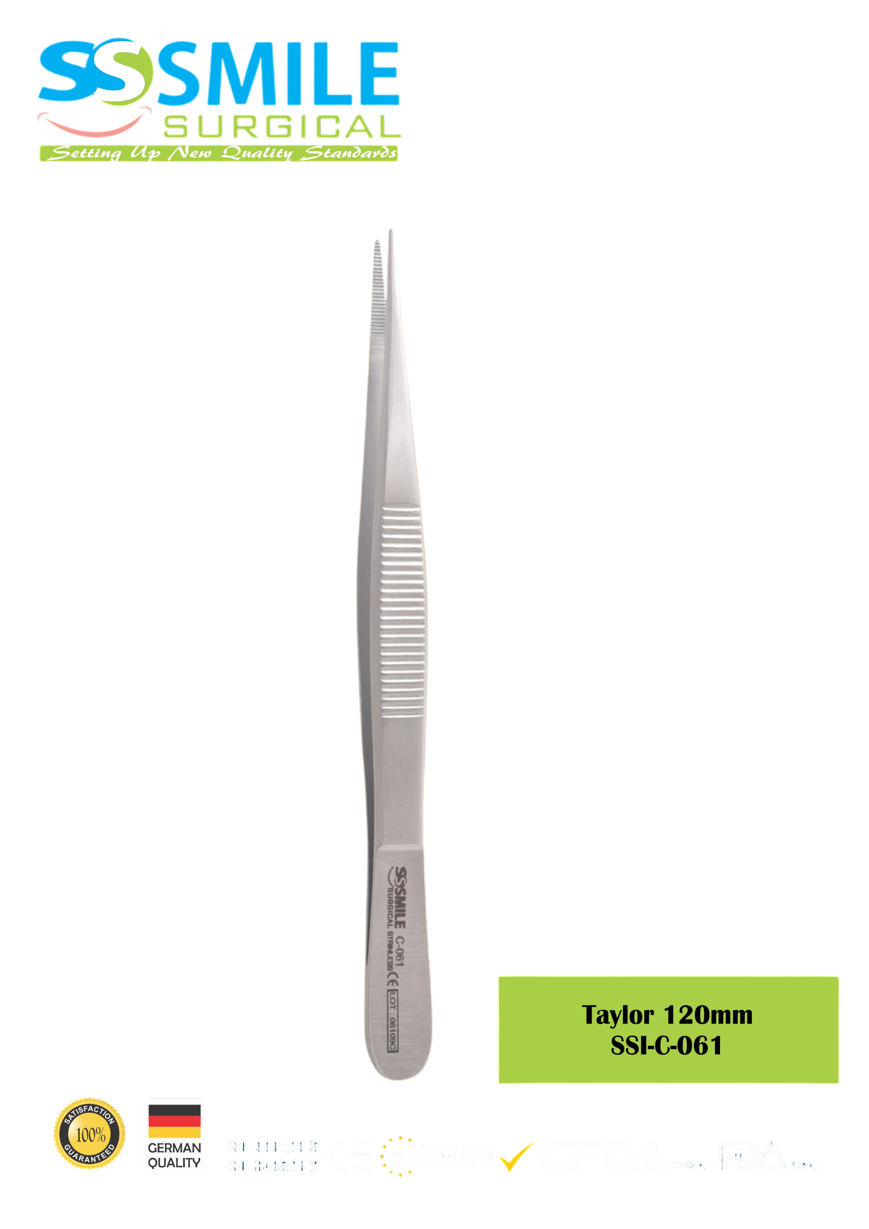 ASİDENTSMILE SURGICALSSI-C-061SMILE SURGICAL SSI-C-061 TAYLOR (DOKU PENSİ)120MM