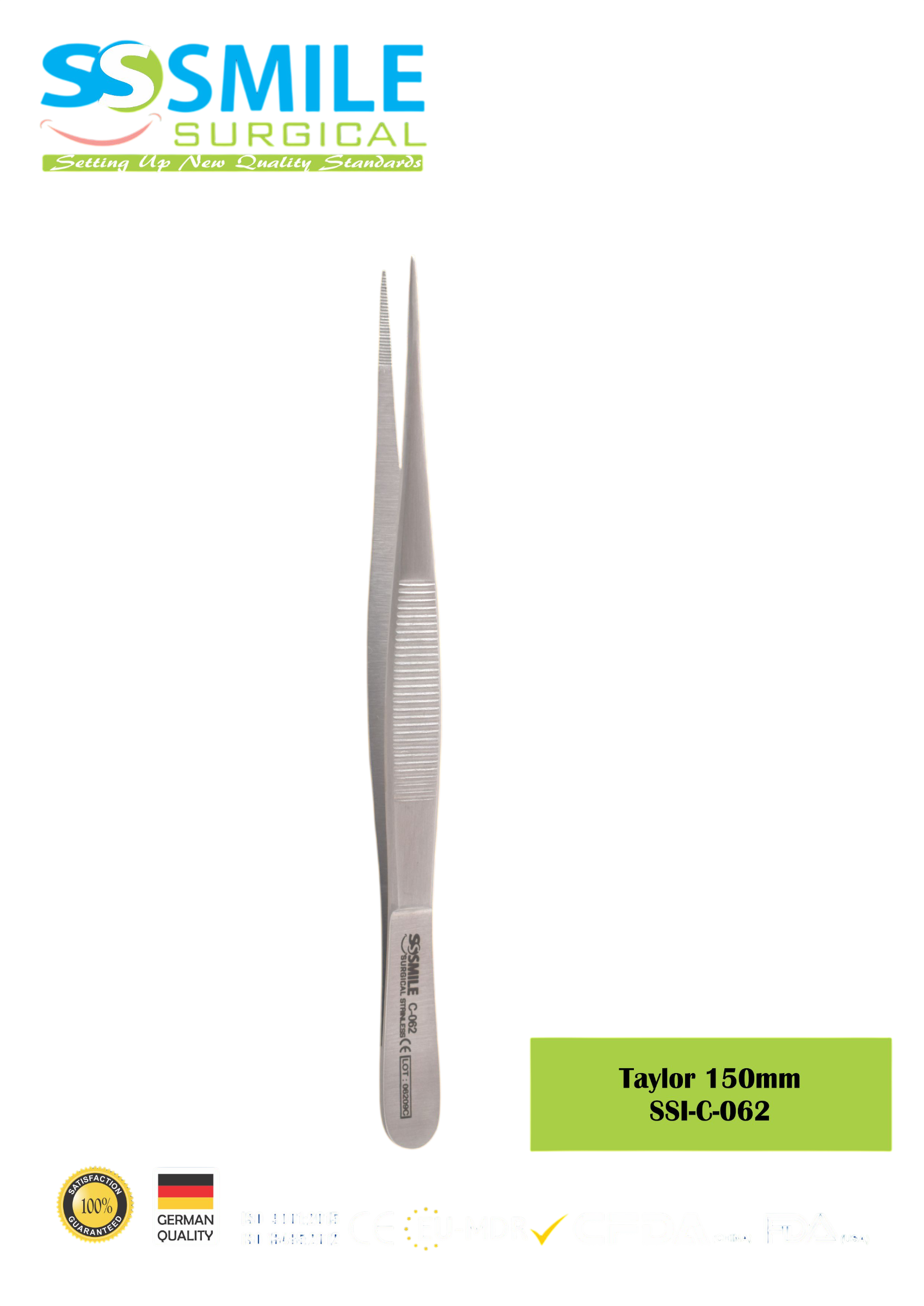 ASİDENTSMILE SURGICALSSI-C-062SMILE SURGICAL SSI-C-062 TAYLOR (DOKU PENSİ) 150MM