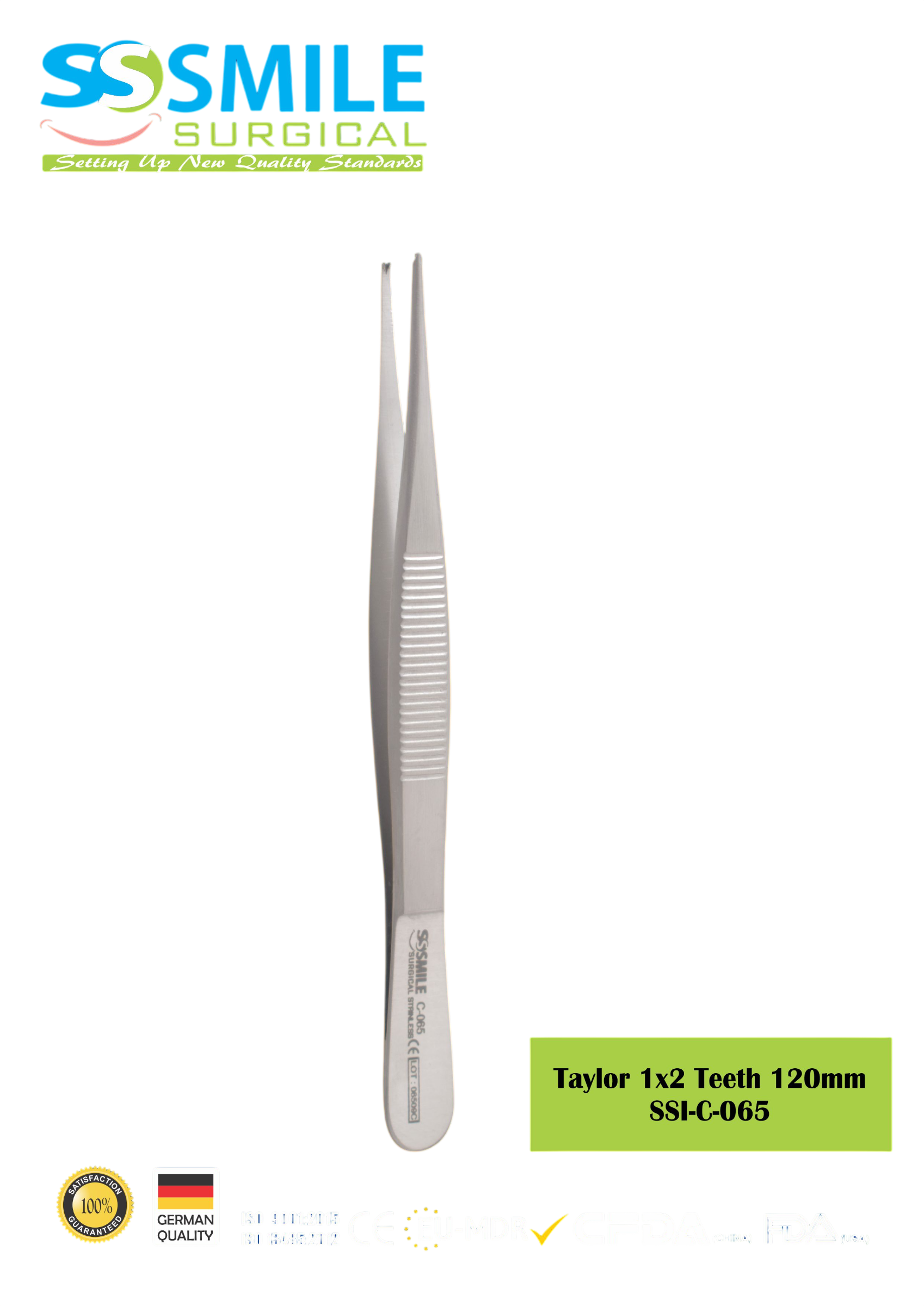 ASİDENTSMILE SURGICALSSI-C-065SMILE SURGICAL SSI-C-065 TAYLOR (DOKU PENSİ) (1X2 DİŞLİ) 120MM