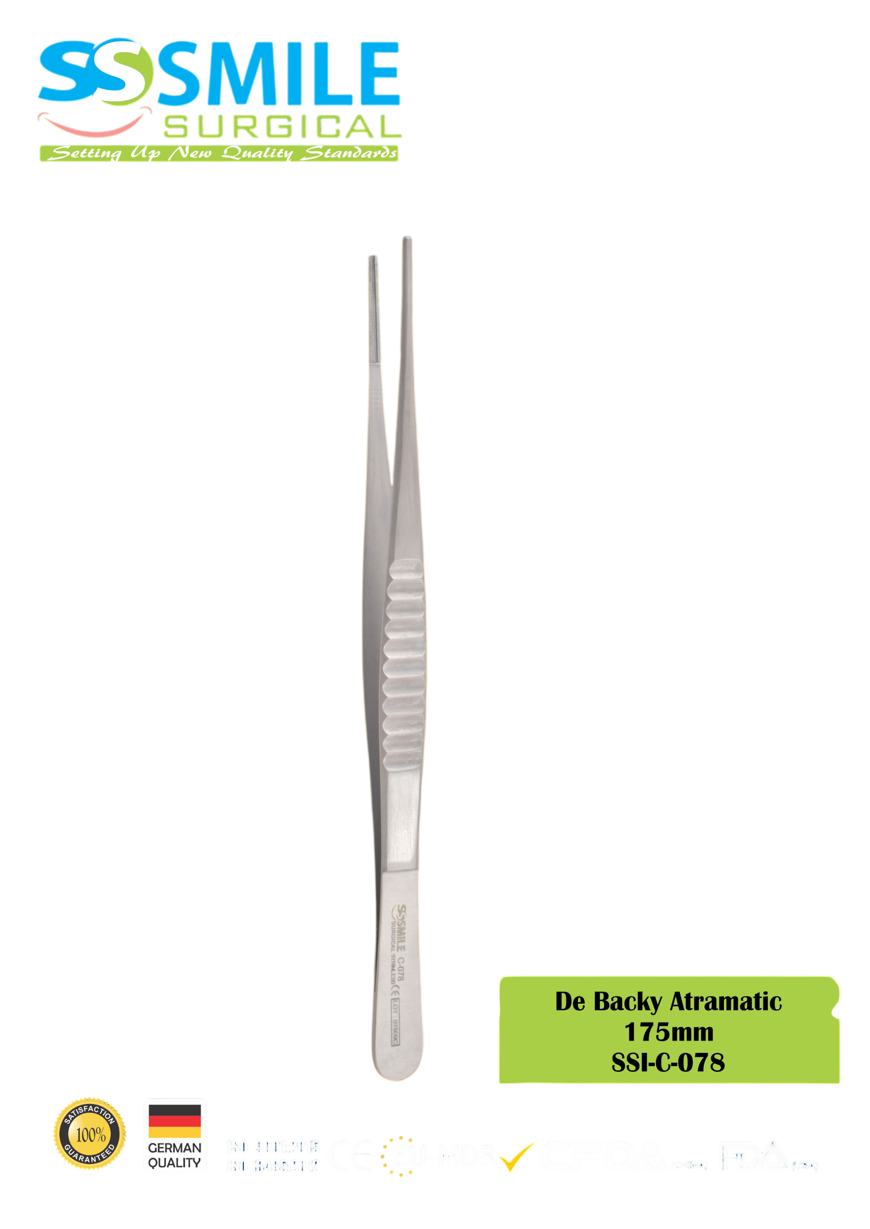 ASİDENTSMILE SURGICALSSI-C-078SMILE SURGICAL SSI-C-078 DE BACKY ATRAMATİC (PRESEL, ATRAVMATİK) 175MM