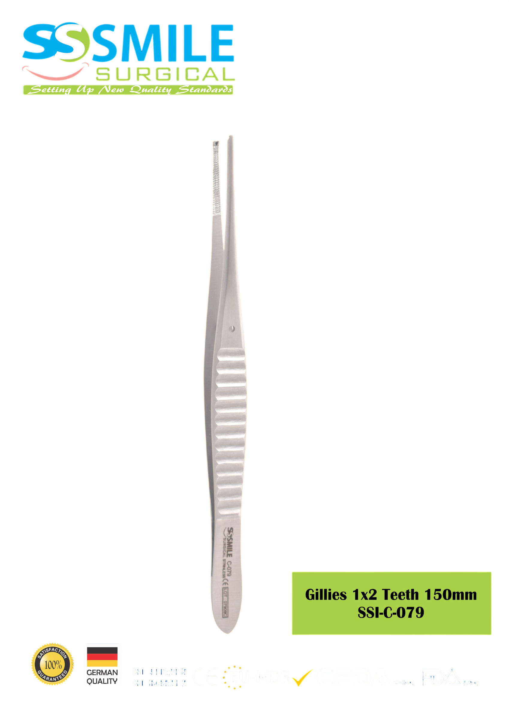 ASİDENTSMILE SURGICALSSI-C-079SMILE SURGICAL SSI-C-079 GİLLİES (PRESEL) (1X2 DİŞLİ) 150MM