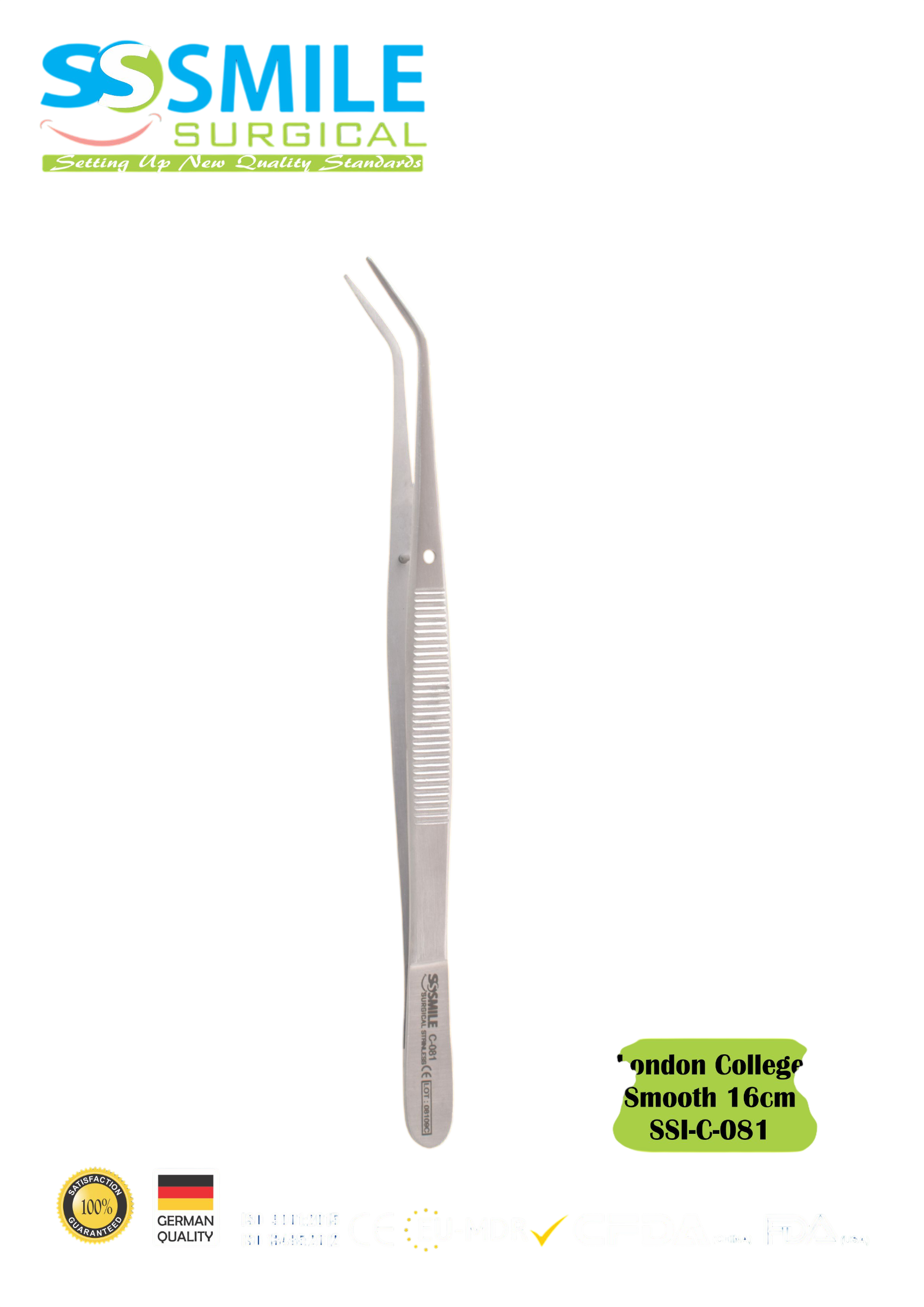 ASİDENTSMILE SURGICALSSI-C-081SMILE SURGICAL SSI-C-081 LONDON COLLEGE  SMOOTH (PRESEL, TIRTIKSIZ) 16CM