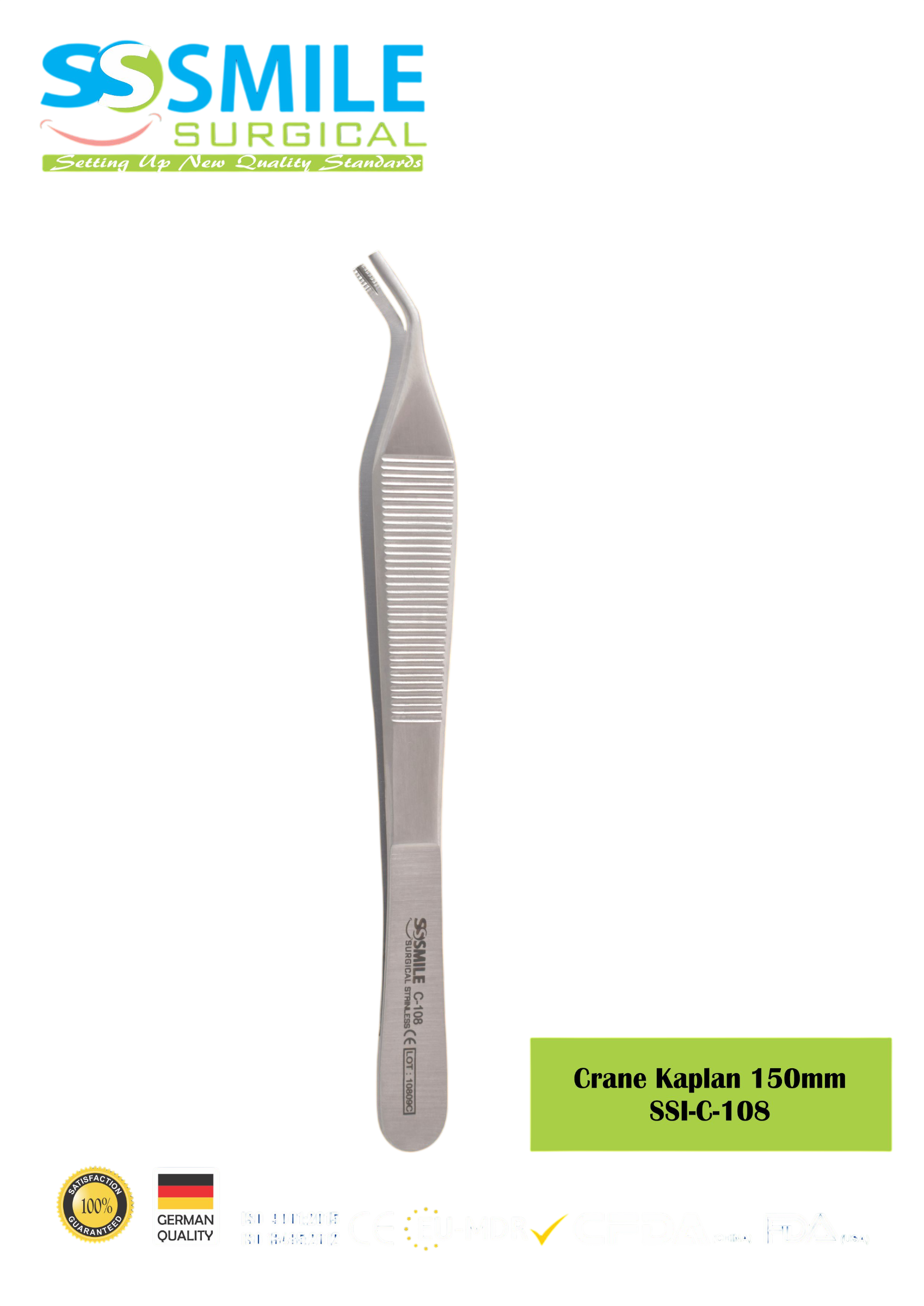 ASİDENTSMILE SURGICALSSI-C-108SMILE SURGICAL SSI-C-108 CRANE KAPLAN (DOKU PENSİ) 150MM