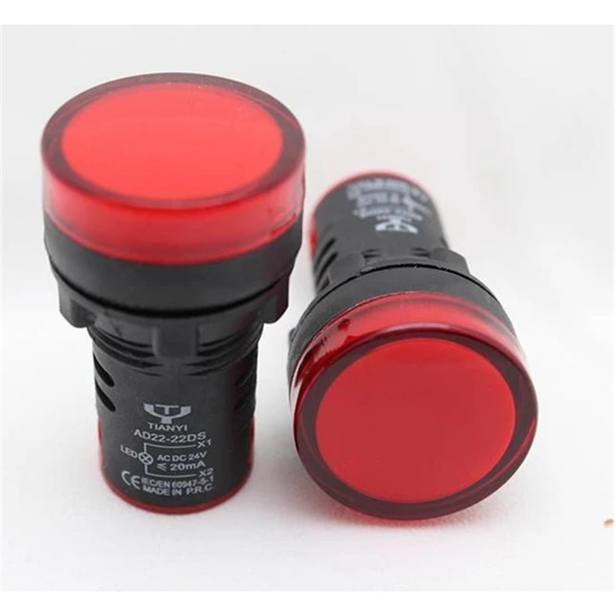 AD22-22DS/R Ledli Sinyal Kırmızı Q22MM 220/240V AC