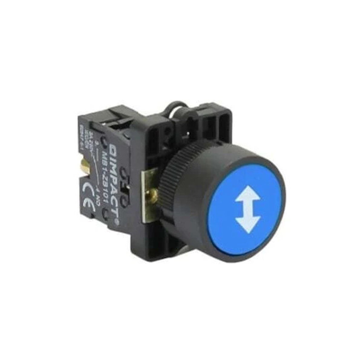 Lay5-EA61 Mavi Tabanlı Çift Yönlü Ok Yaylı Plastik Buton 