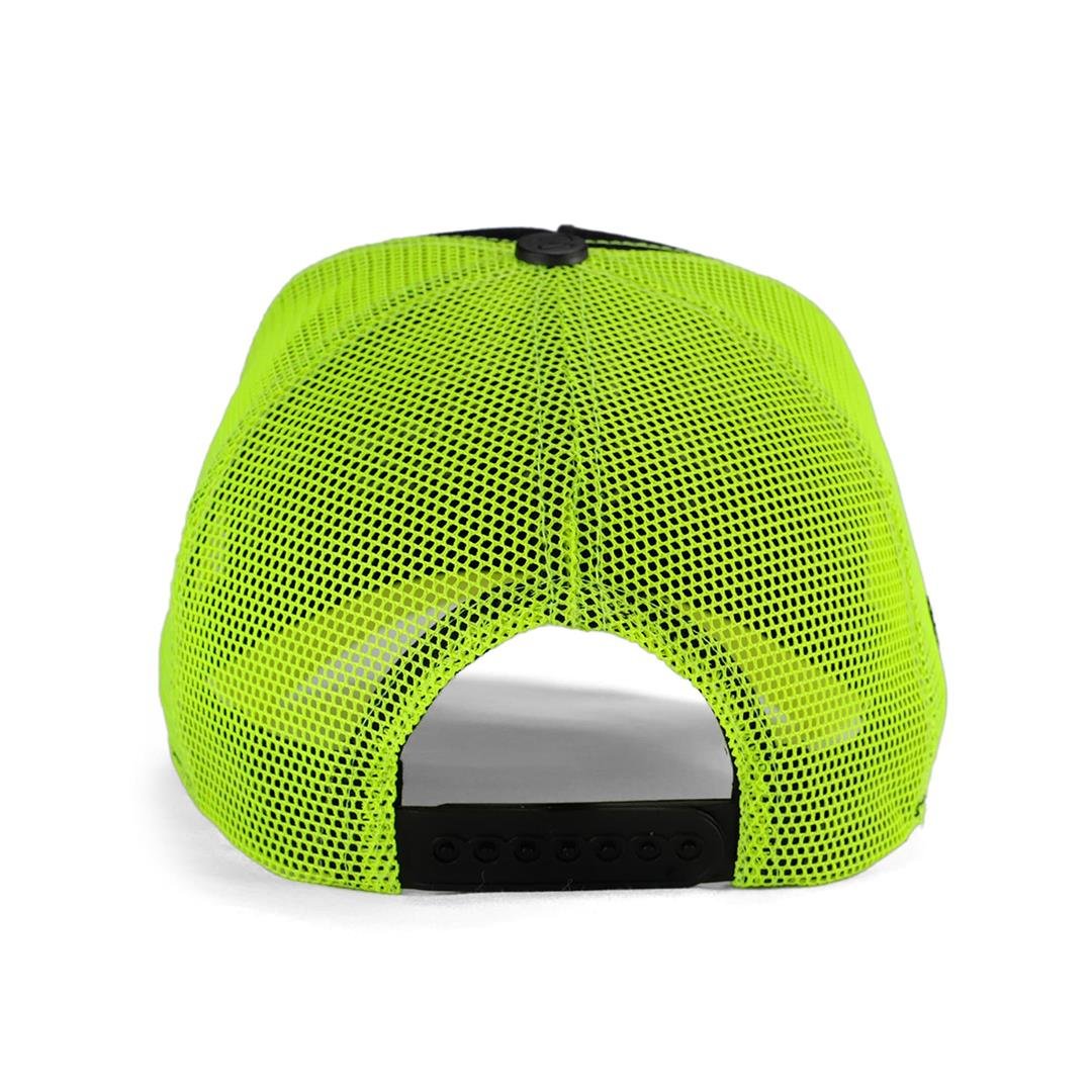 %100 Electric Scooter Neon Siperli Siyah Neon Trucker Şapka + Bench