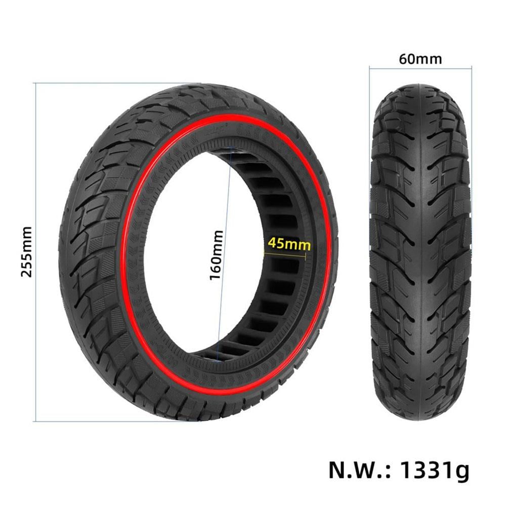 10x2.5 inç Dolgu Lastik Kırmızı Şeritli Scooter Lastiği