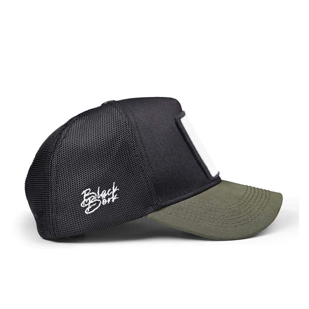 Dinazor Scooter Haki Siperli Siyah Trucker Şapka + Bench