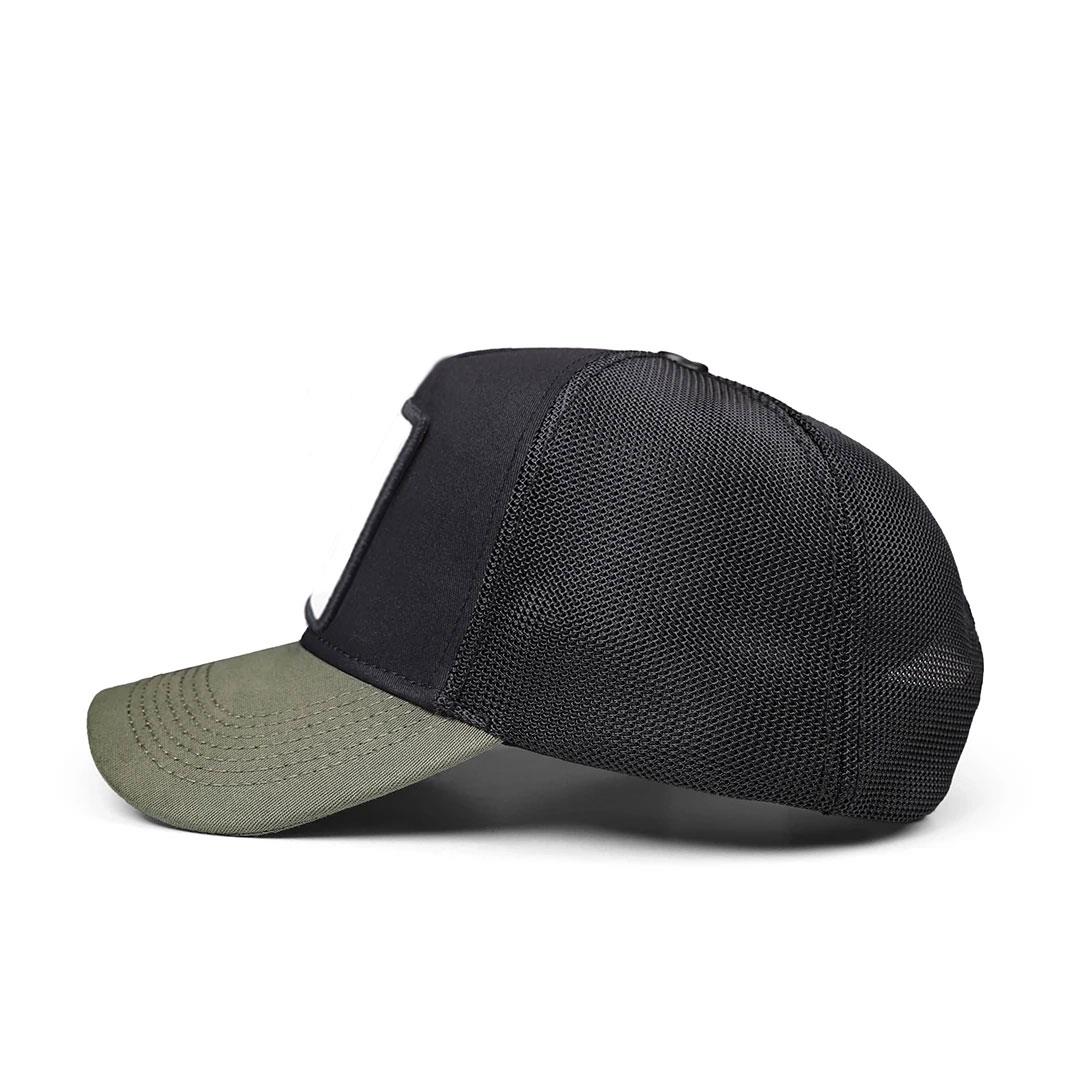 Dinazor Scooter Haki Siperli Siyah Trucker Şapka + Bench