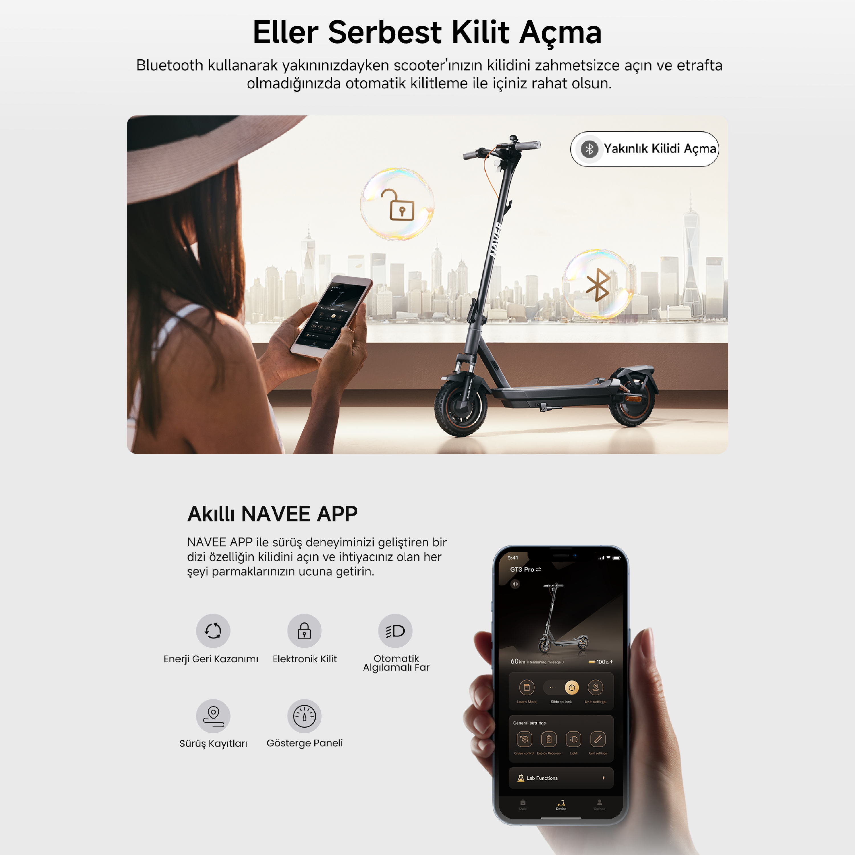 Navee GT3 Pro Elektrikli Scooter