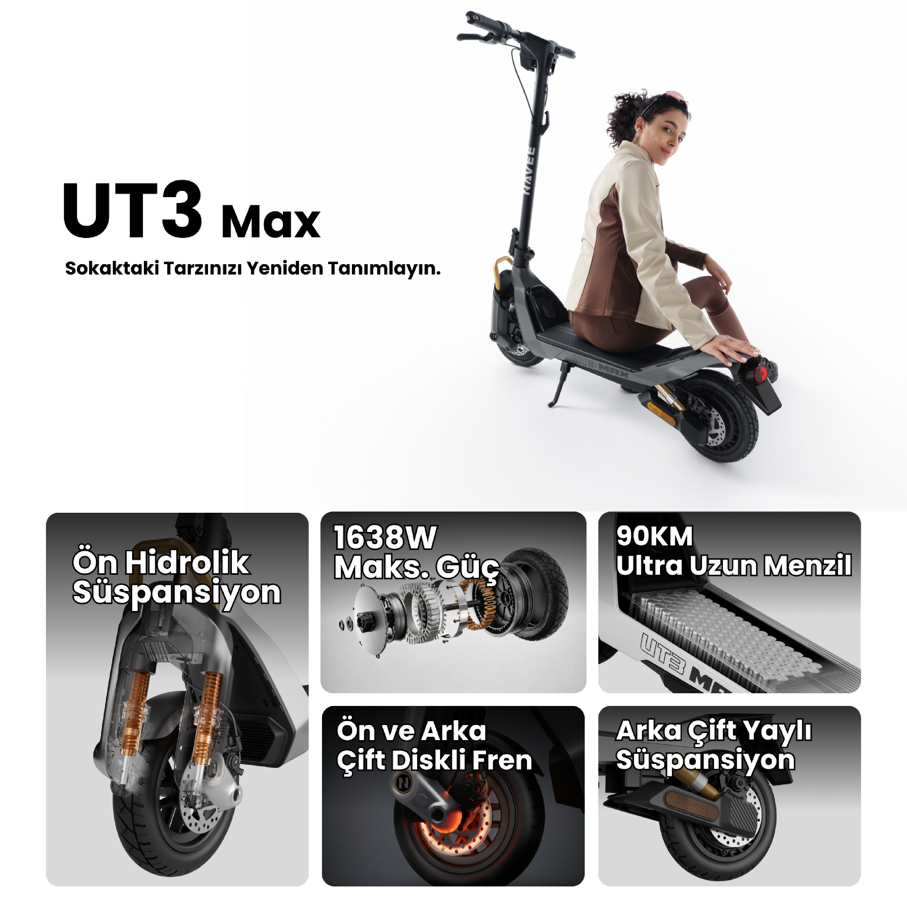 Navee UT3 Max Elektrikli Scooter