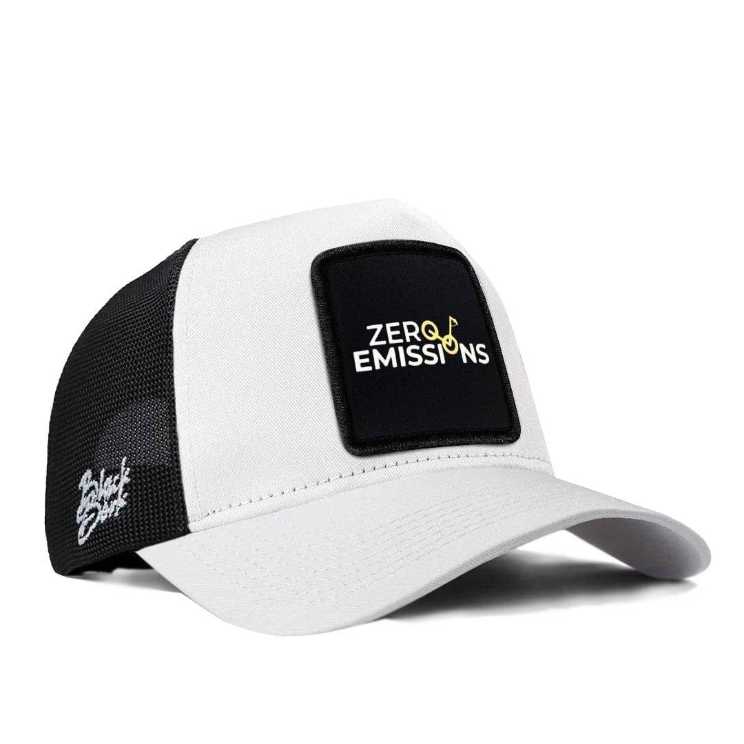 Zero Emissions Beyaz Siperli Beyaz Trucker Şapka + Bench