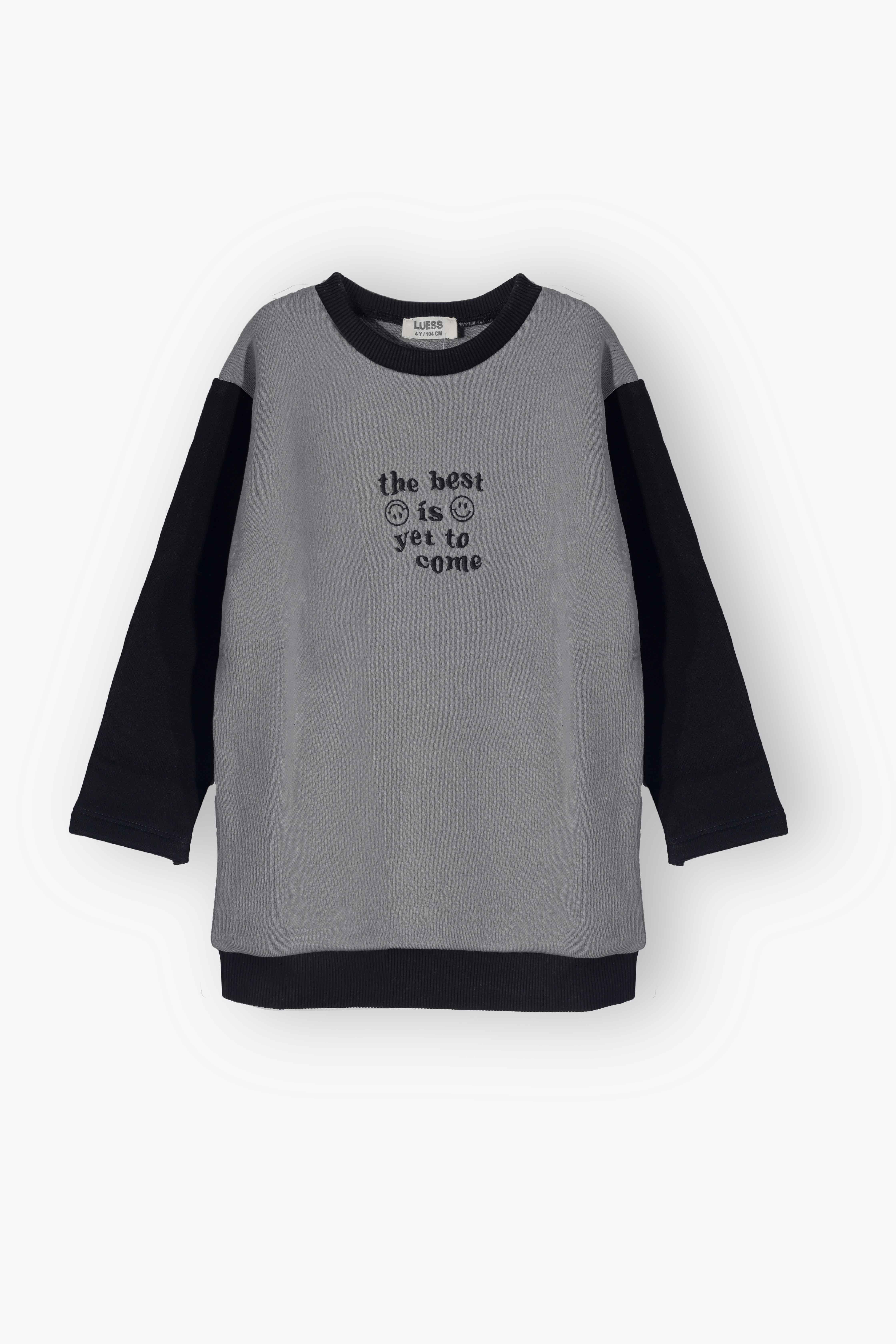 Erkek Çocuk 3 iplik Şardonsuz Nakışlı Sweatshirt (4 YAŞ - 5 YAŞ)