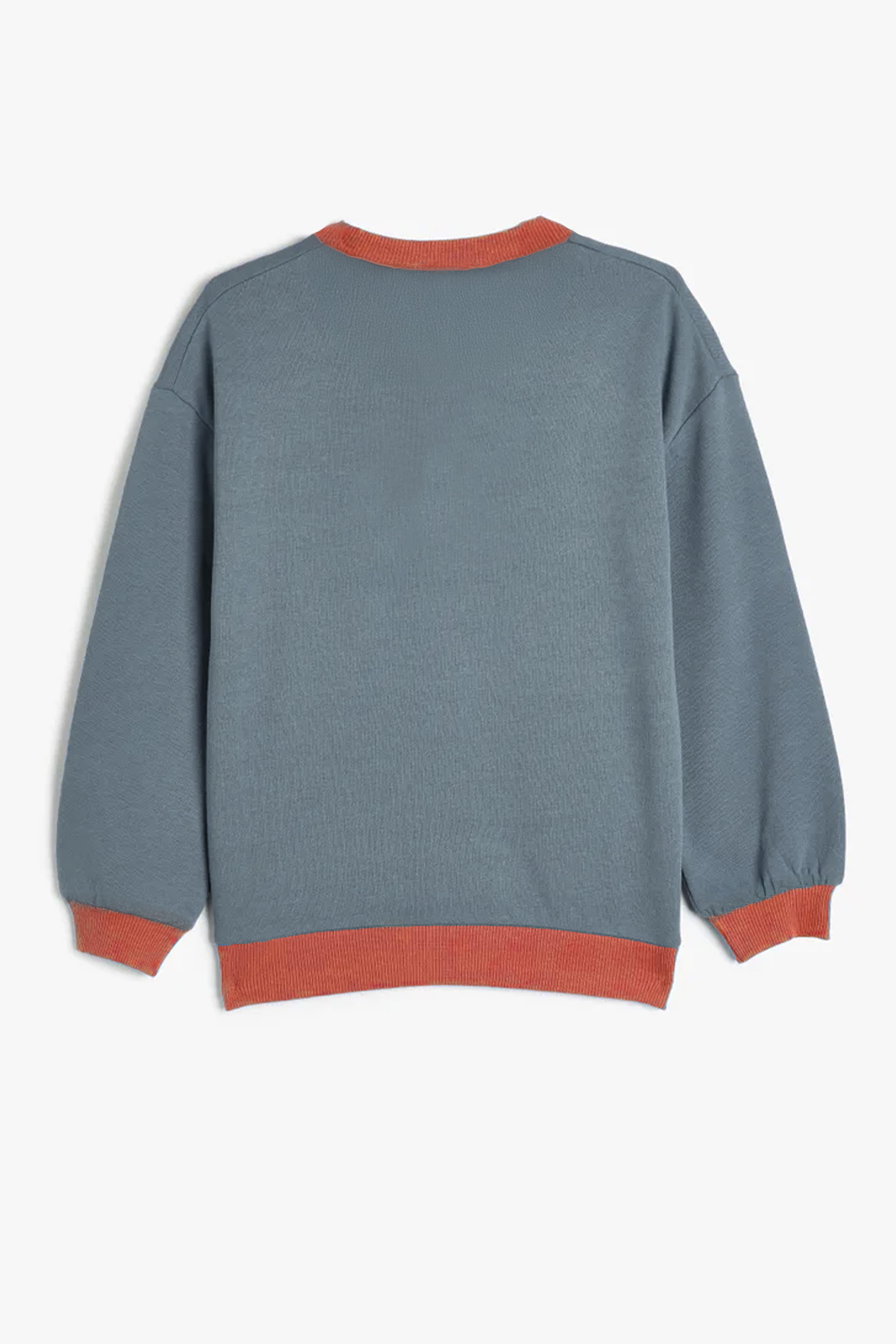 Erkek Çocuk Bisiklet Yaka Oversize Sweatshirt - İndigo (2-3 Yaş 7-8 Yaş)