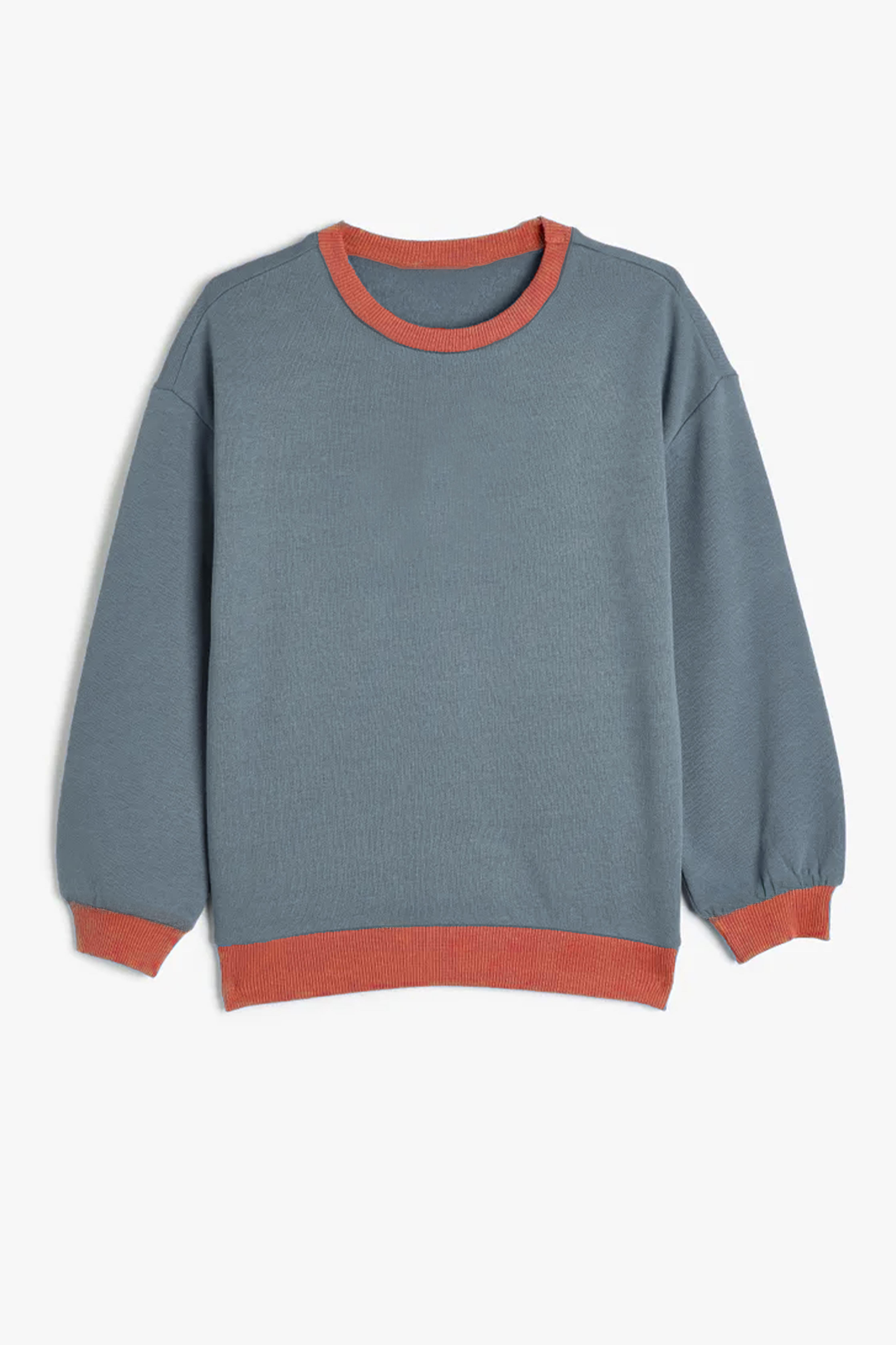 Erkek Çocuk Bisiklet Yaka Oversize Sweatshirt - İndigo (2-3 Yaş 7-8 Yaş)