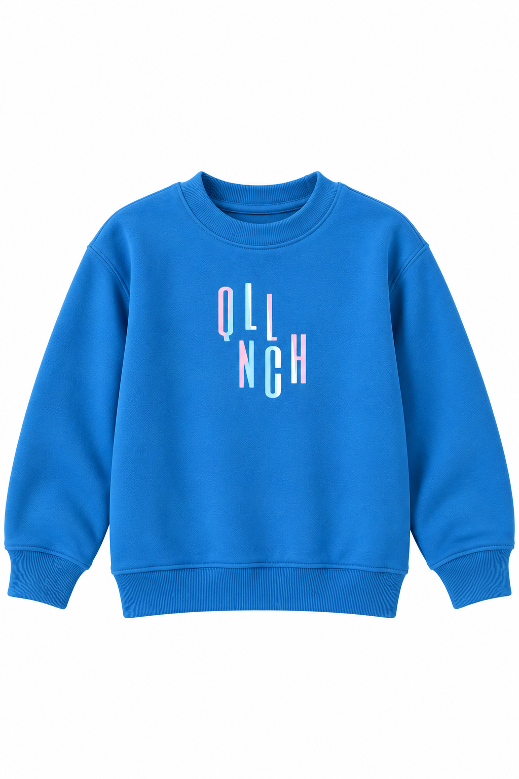 LUESS Erkek Çocuk Mavi Renkli Yazı Baskılı Sweatshirt