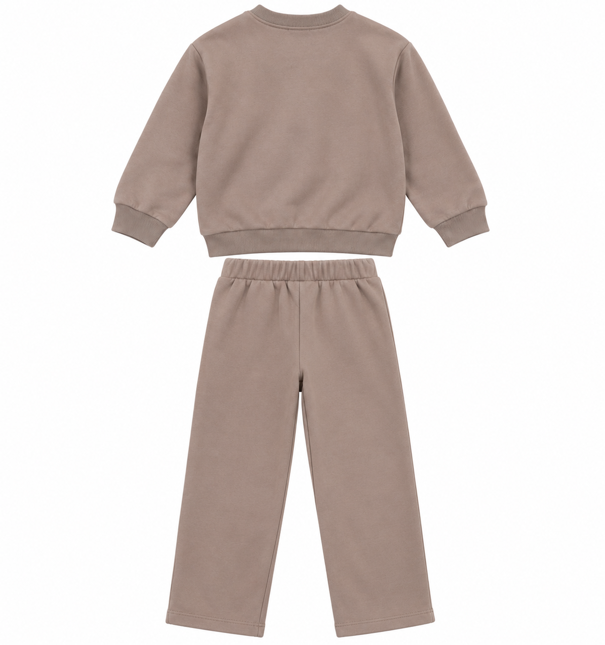 LUESS Erkek Çocuk Sweatshirt Pantolon Eşofman Takımı 3 İplik Şardonsuz - Vizon