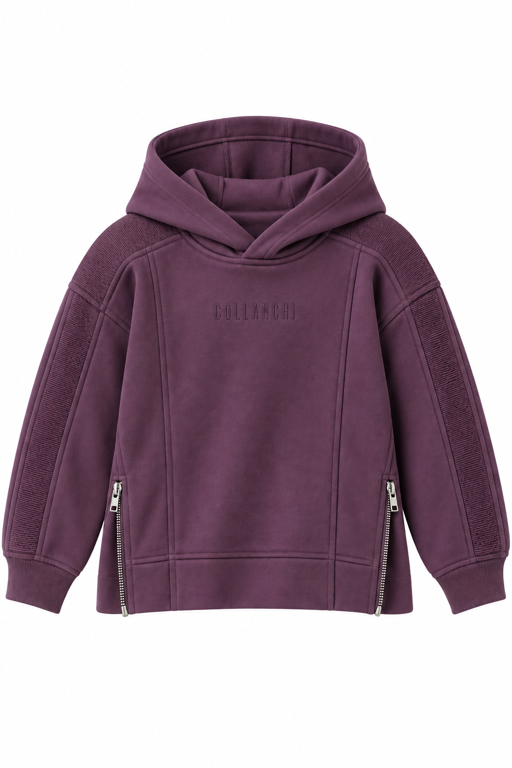LUESS Kız Çocuk Mürdüm Kapüşonlu Fermuar Detaylı Sweatshirt