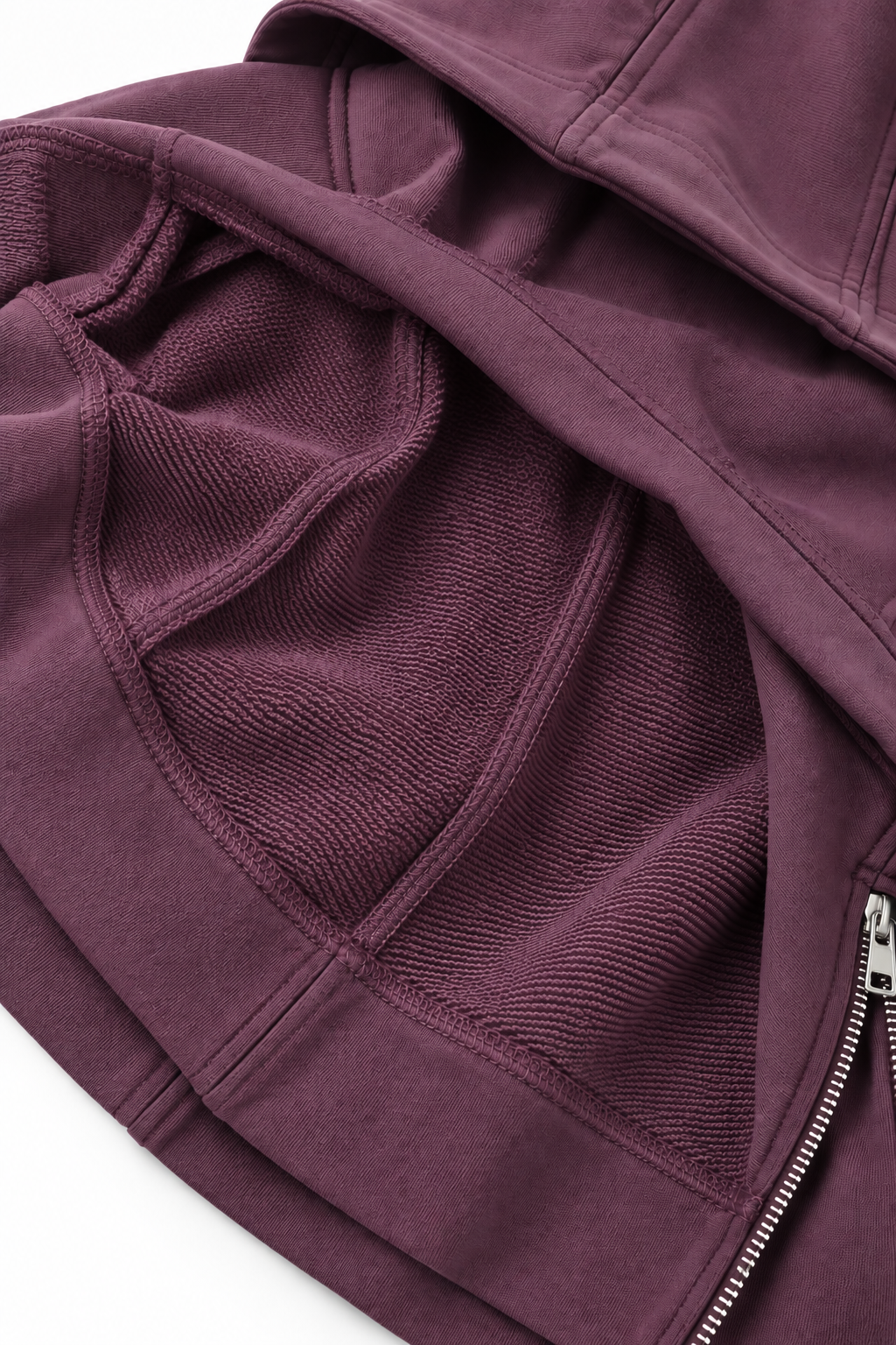 LUESS Kız Çocuk Mürdüm Kapüşonlu Fermuar Detaylı Sweatshirt