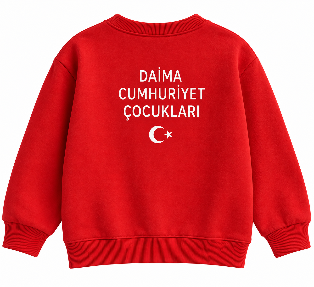 LUESS Unisex Çocuk Atatürk Baskılı Cumhuriyet Sweatshirt - Kırmızı