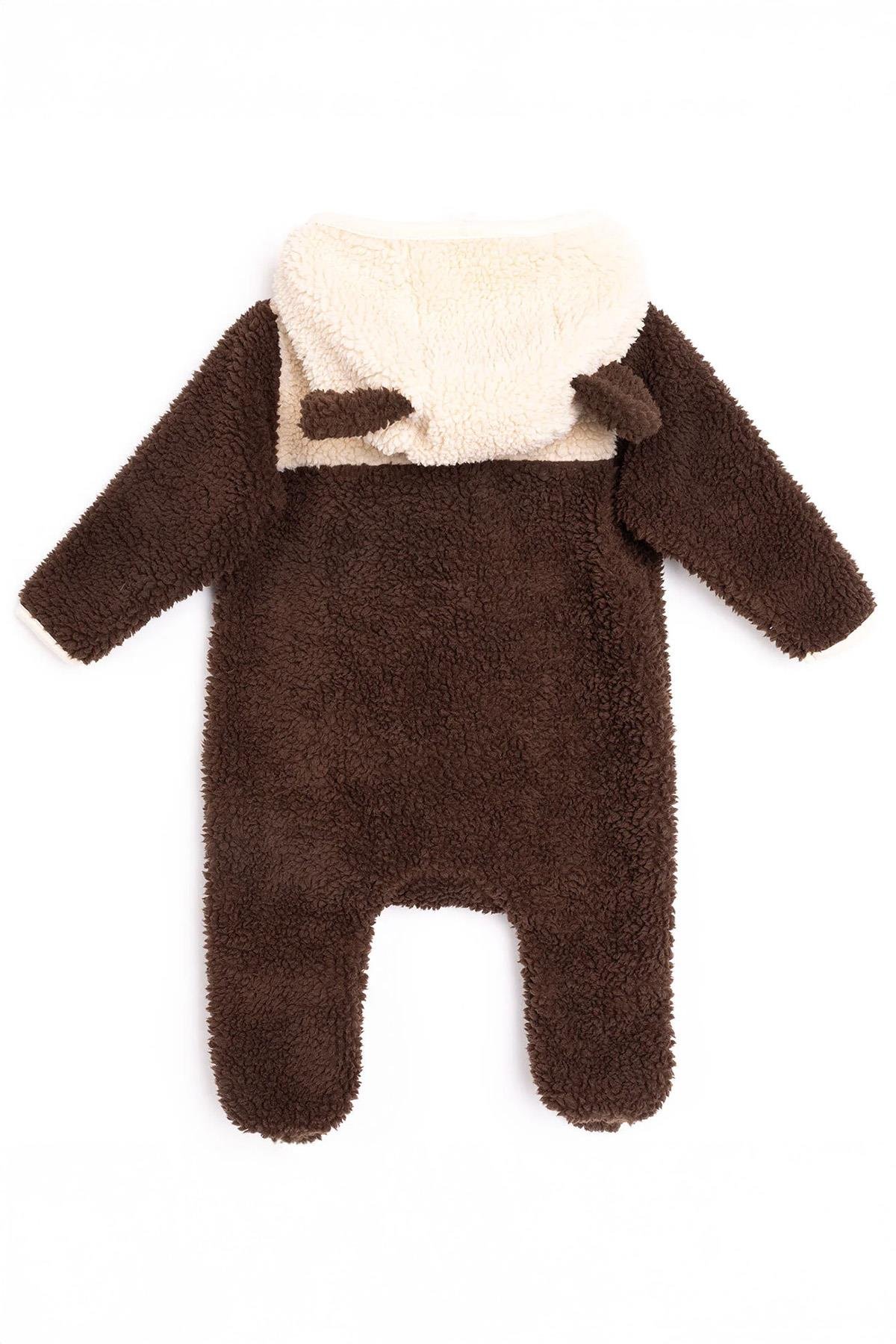 Unisex Bebek Peluş Kulak Detaylı Tulum (3 Ay - 1 Yaş)