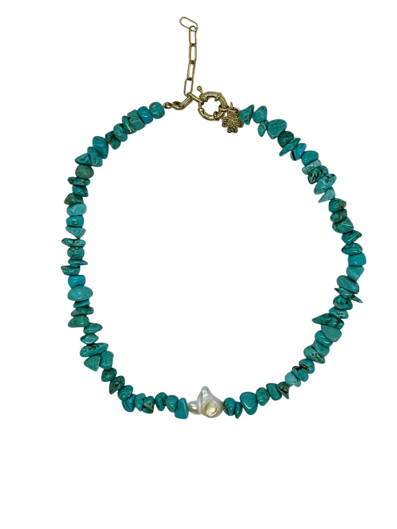 Lacivert Mini Doğal Taş Necklace