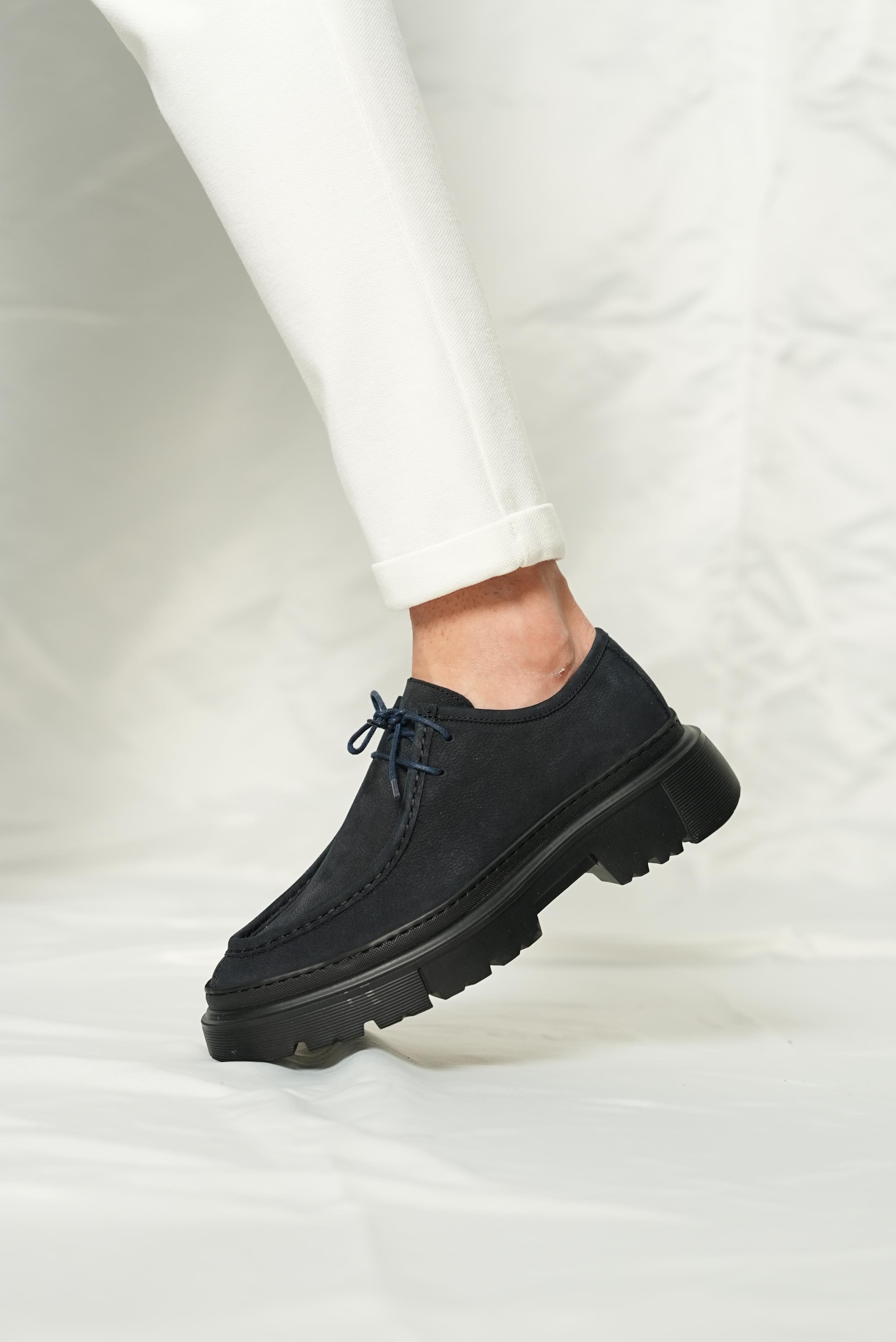 Sisley Model Hakiki Deri El Yapımı Erkek Lacivert Casual Ayakkabı
