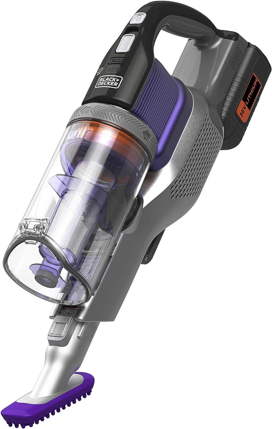 Black+Decker BHFEV362DP 36V Kablosuz Dikey Süpürge Pet Başlıklı, Mor (Teşhir & Outlet)