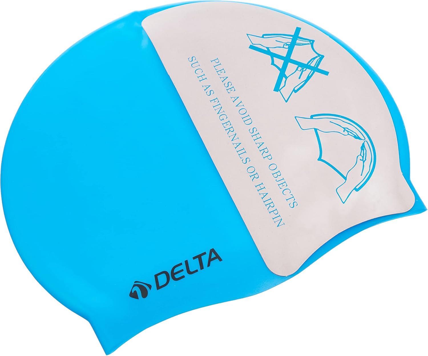 Delta Silikon Bone Deluxe Yüzücü Havuz ve Deniz Bonesi (Düz Renk),Mavi