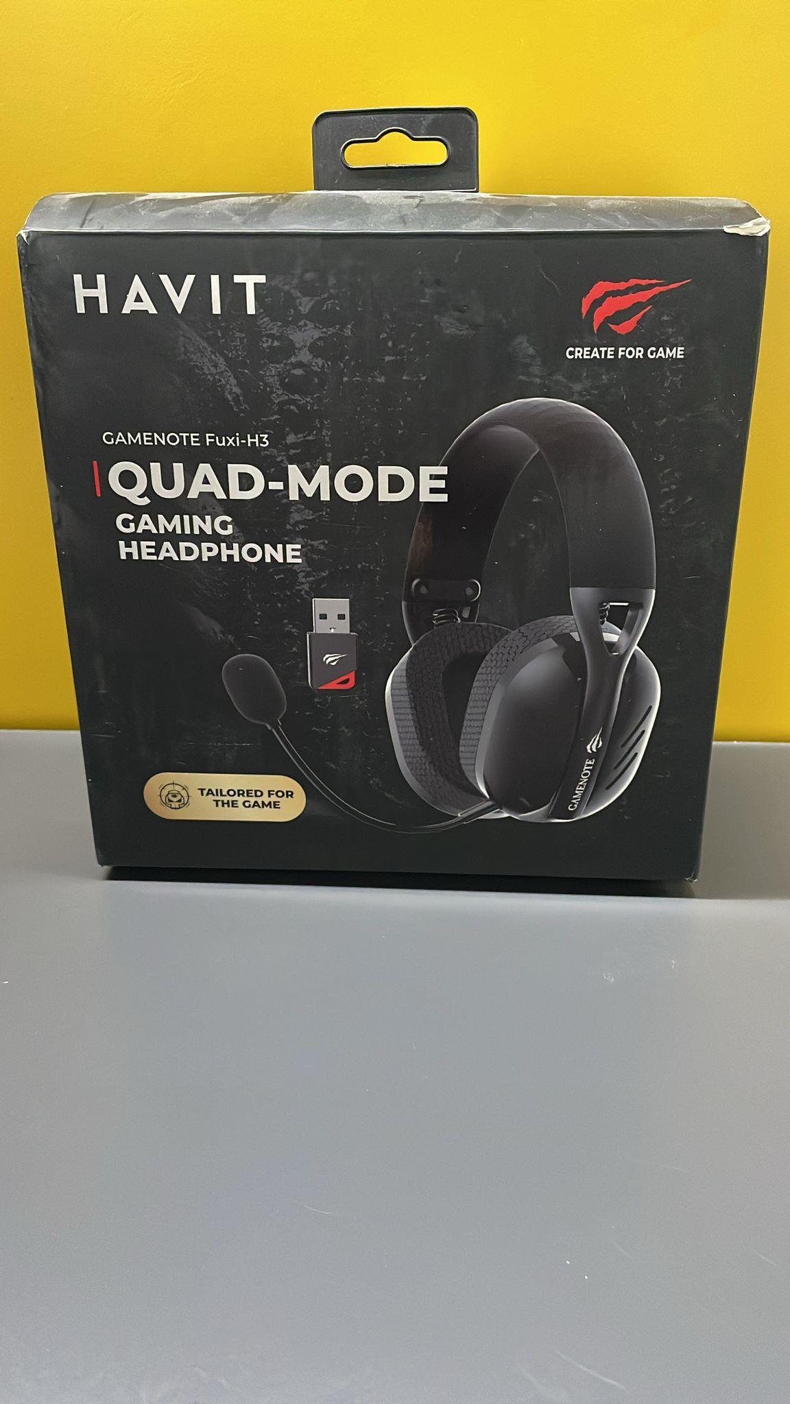 Havit Gamenote Fuxi-H3 Gaming Oyuncu Mikrofonlu Kulaklığı 7.1 - 4 Modlu (BT, 2.4Ghz, Type-C, 3.5mm) Siyah (Teşhir&Outlet)