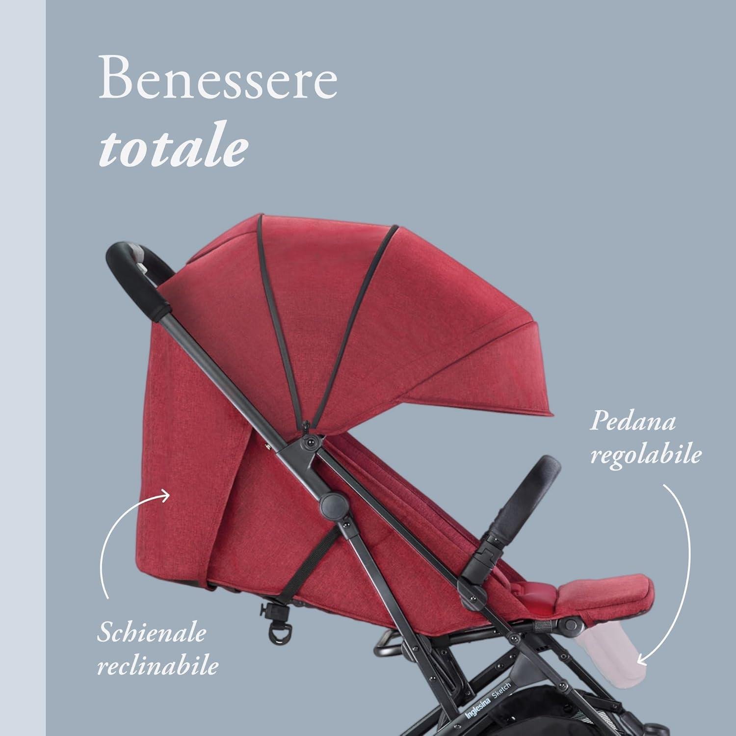 Inglesina Sketch Bebek Arabası - Kırmızı
