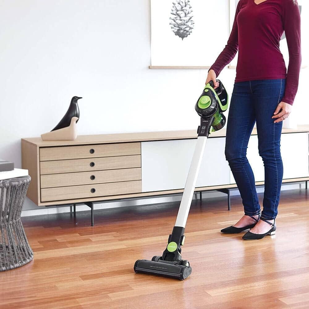 Polti Forzaspira Slim SR110 Şarjlı Dik Süpürge, 50 Dk'ya Kadar Çalışma, 3 Aşamalı Filtrasyon, Yıkanabilir HEPA 10 Filtre, Yeşil-Siyah