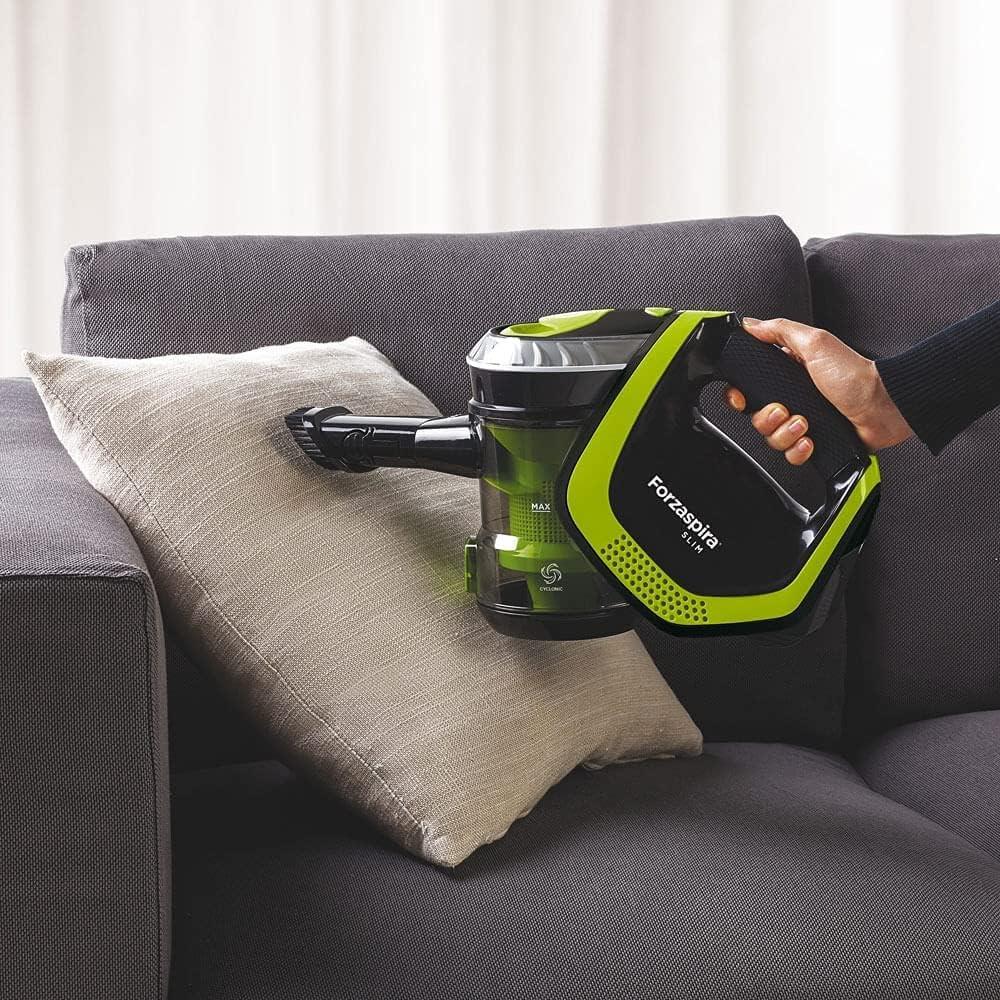 Polti Forzaspira Slim SR110 Şarjlı Dik Süpürge, 50 Dk'ya Kadar Çalışma, 3 Aşamalı Filtrasyon, Yıkanabilir HEPA 10 Filtre, Yeşil-Siyah
