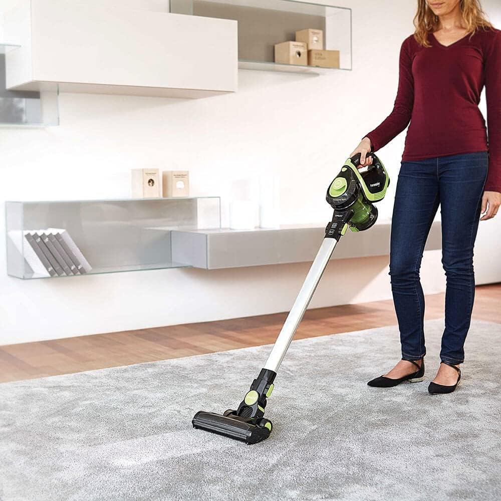Polti Forzaspira Slim SR110 Şarjlı Dik Süpürge, 50 Dk'ya Kadar Çalışma, 3 Aşamalı Filtrasyon, Yıkanabilir HEPA 10 Filtre, Yeşil-Siyah