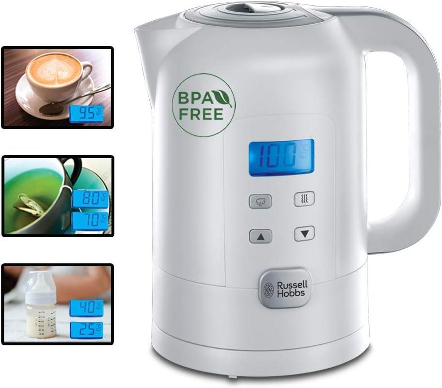 Russell Hobbs Hassas Su Isıtıcısı, 1.7l, 2200W, dijital sıcaklık ayarı ve LCD ekran, 25 Â° -100 Â° C, sıcak tutma fonksiyonu, çay makinesi 21150-70