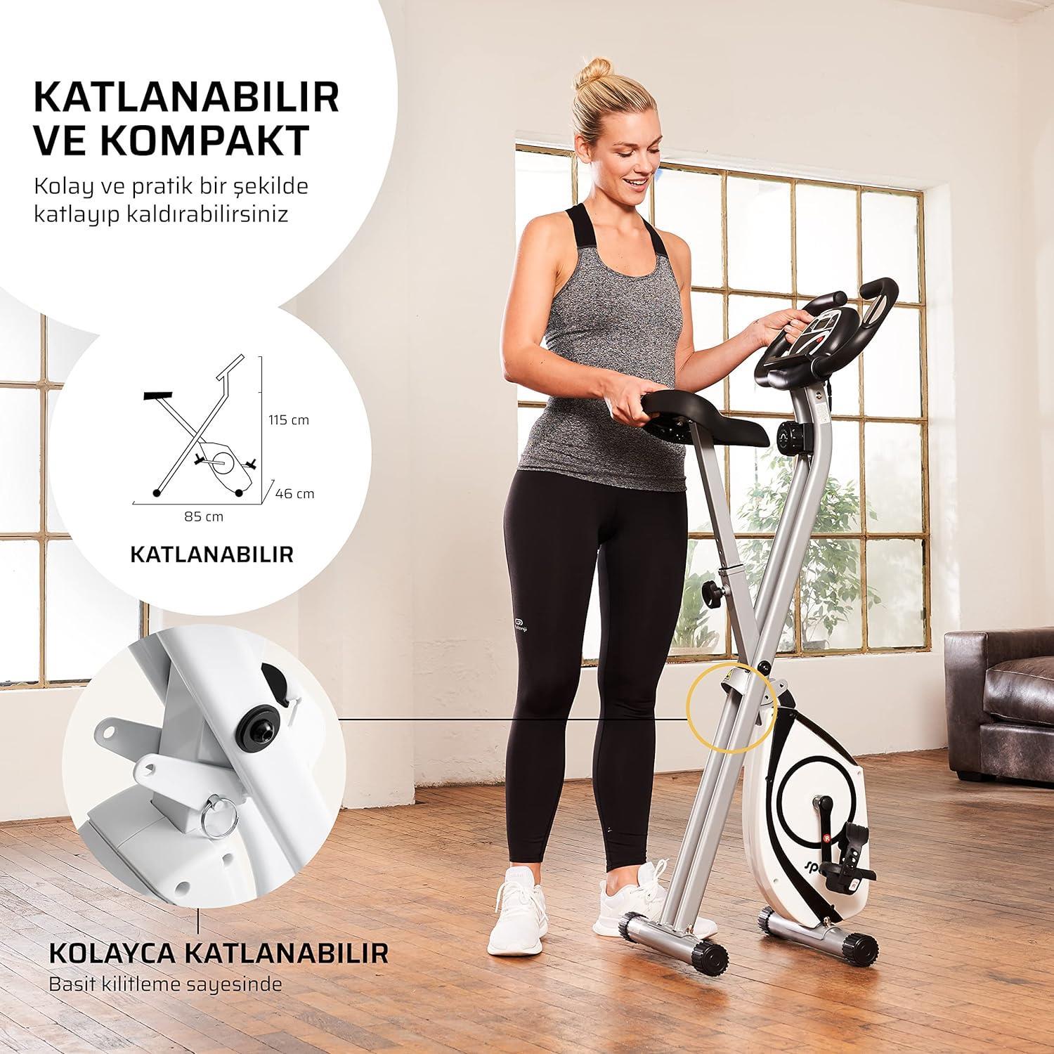 SportPlus Katlanabilir Kondisyon Bisikleti  Gri
