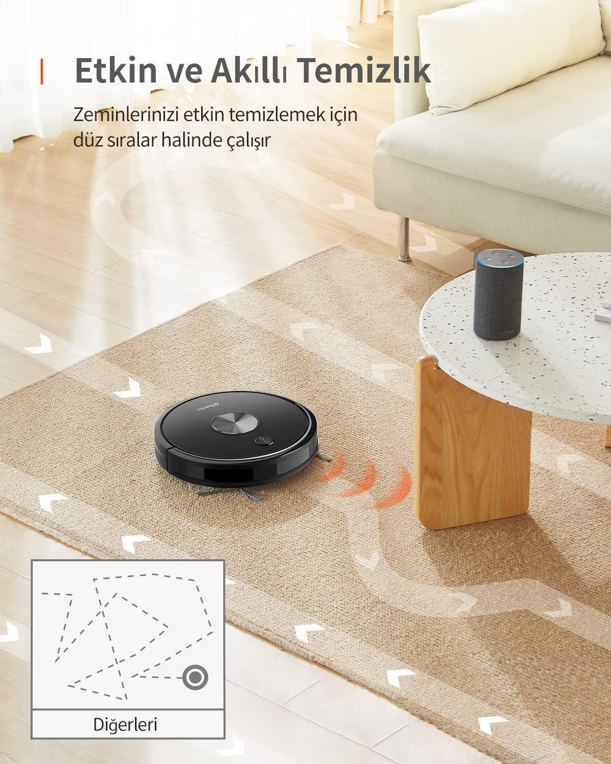 Ultenic D5s Pro Vacuum & Mop Robot Süpürge, 3000Pa, Siyah (T)